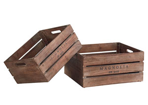 Image for Harvest Crates Set Of 2, Milk Crate Finish