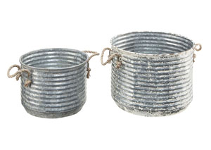 Image for Apple Buckets w/Rope Handles  Set of 2