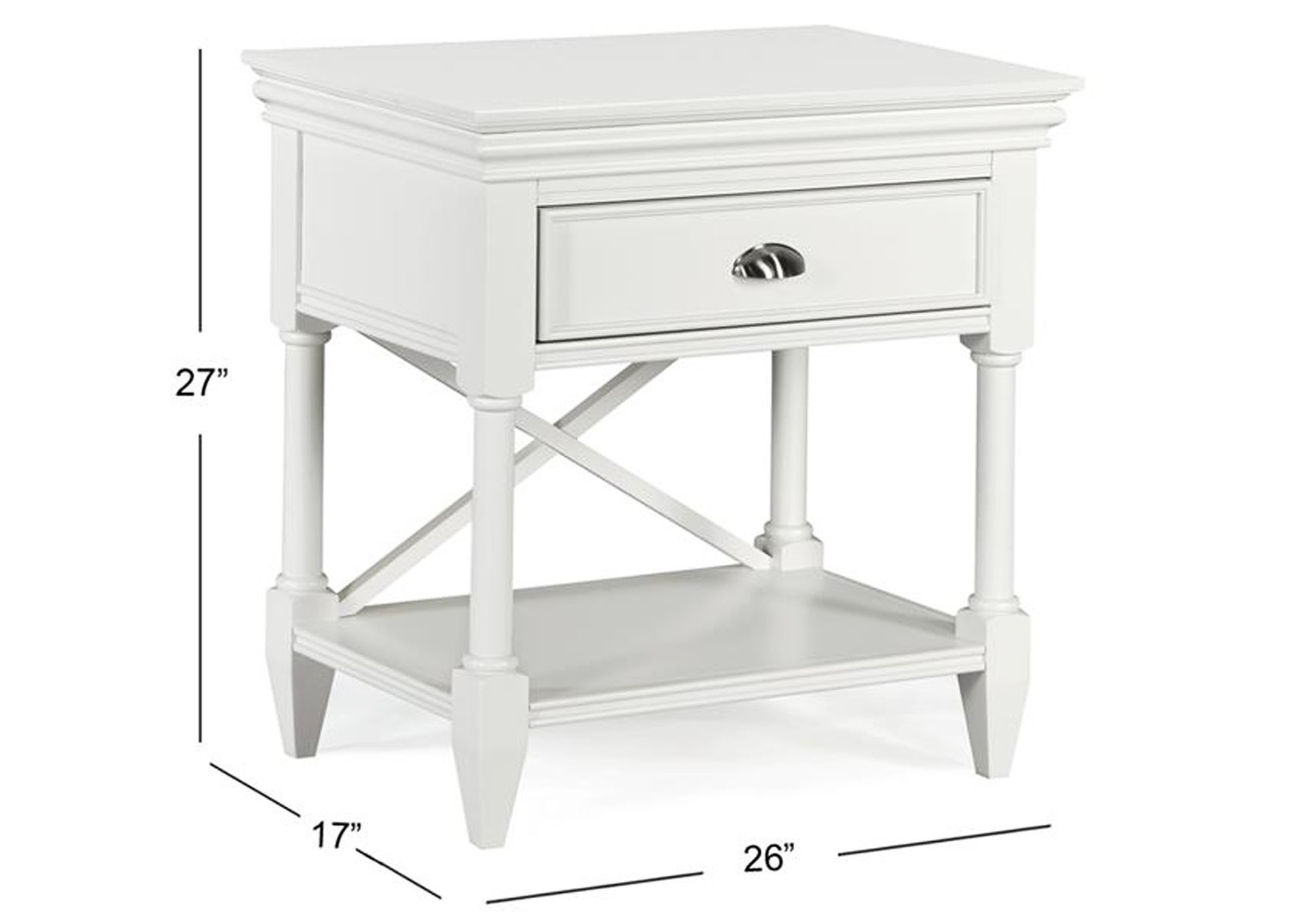 Kasey White Open Nightstand,Magnussen