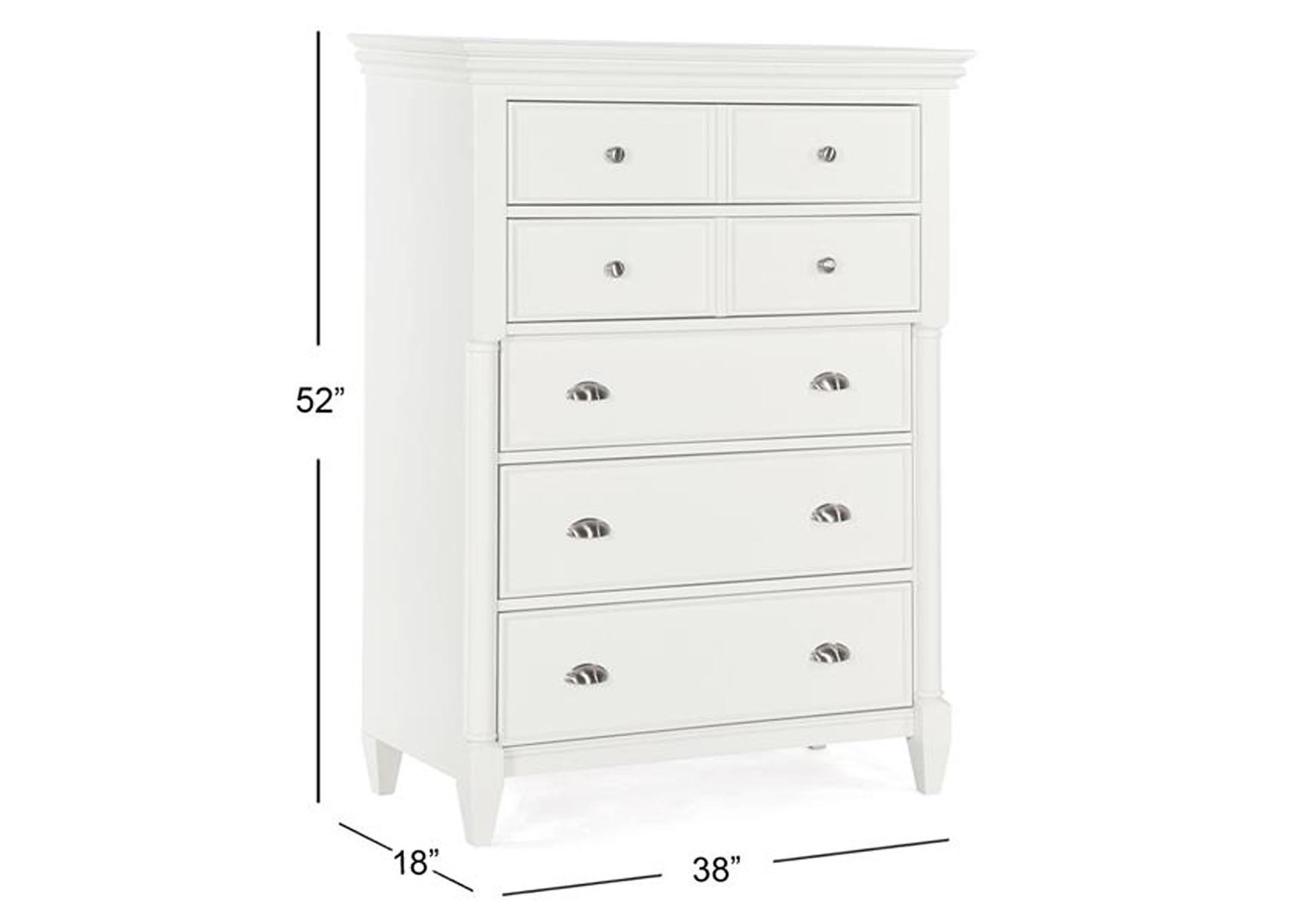 Kasey White Drawer Chest,Magnussen