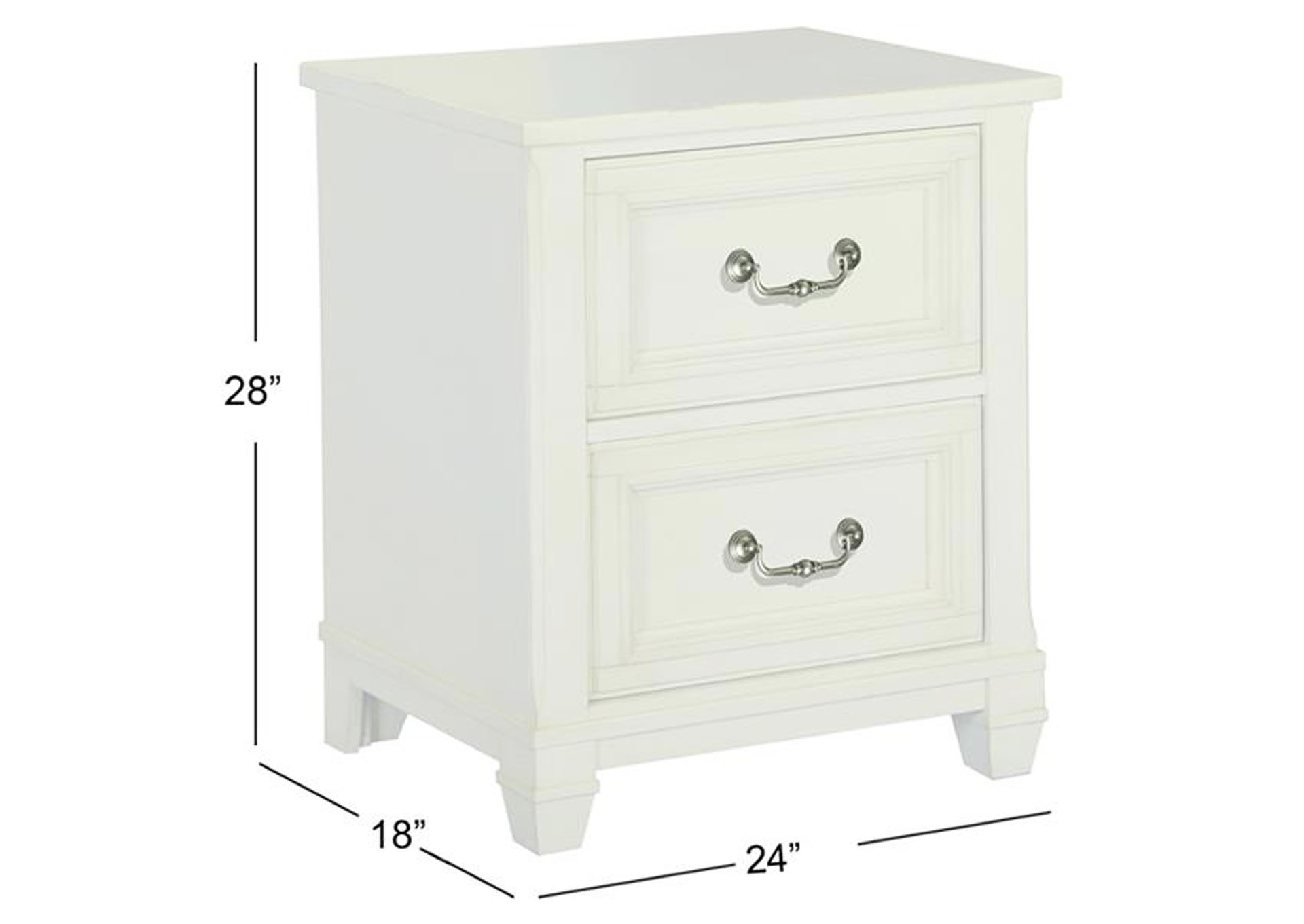 Brookfield Cotton White Drawer Nightstand,Magnussen