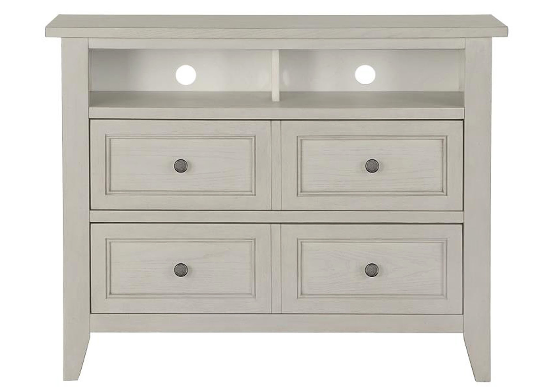 Raelynn Weathered White Media Chest,Magnussen