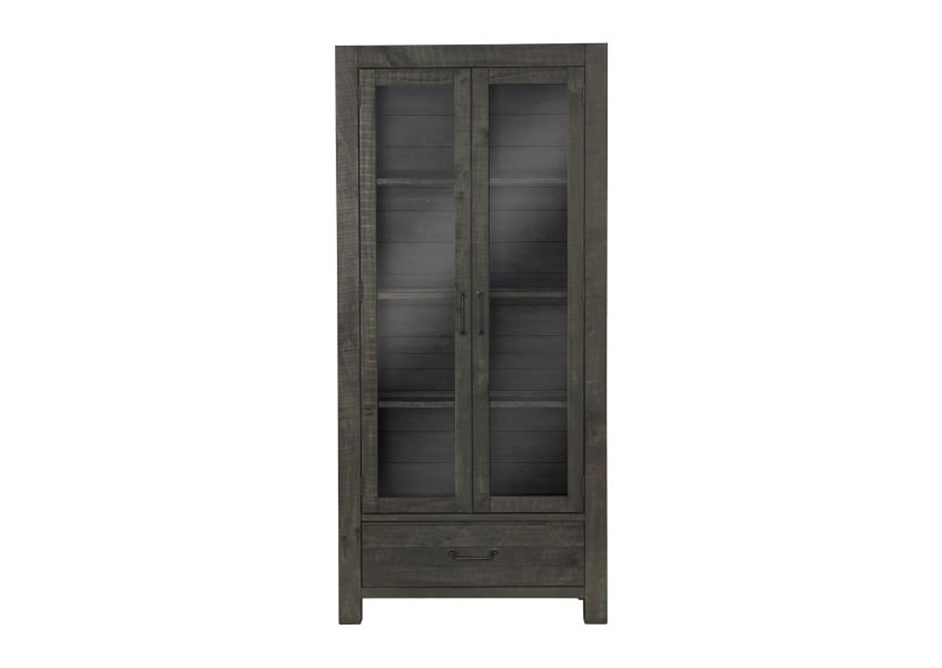 Abington Weathered Charcoal Curio Cabinet,Magnussen