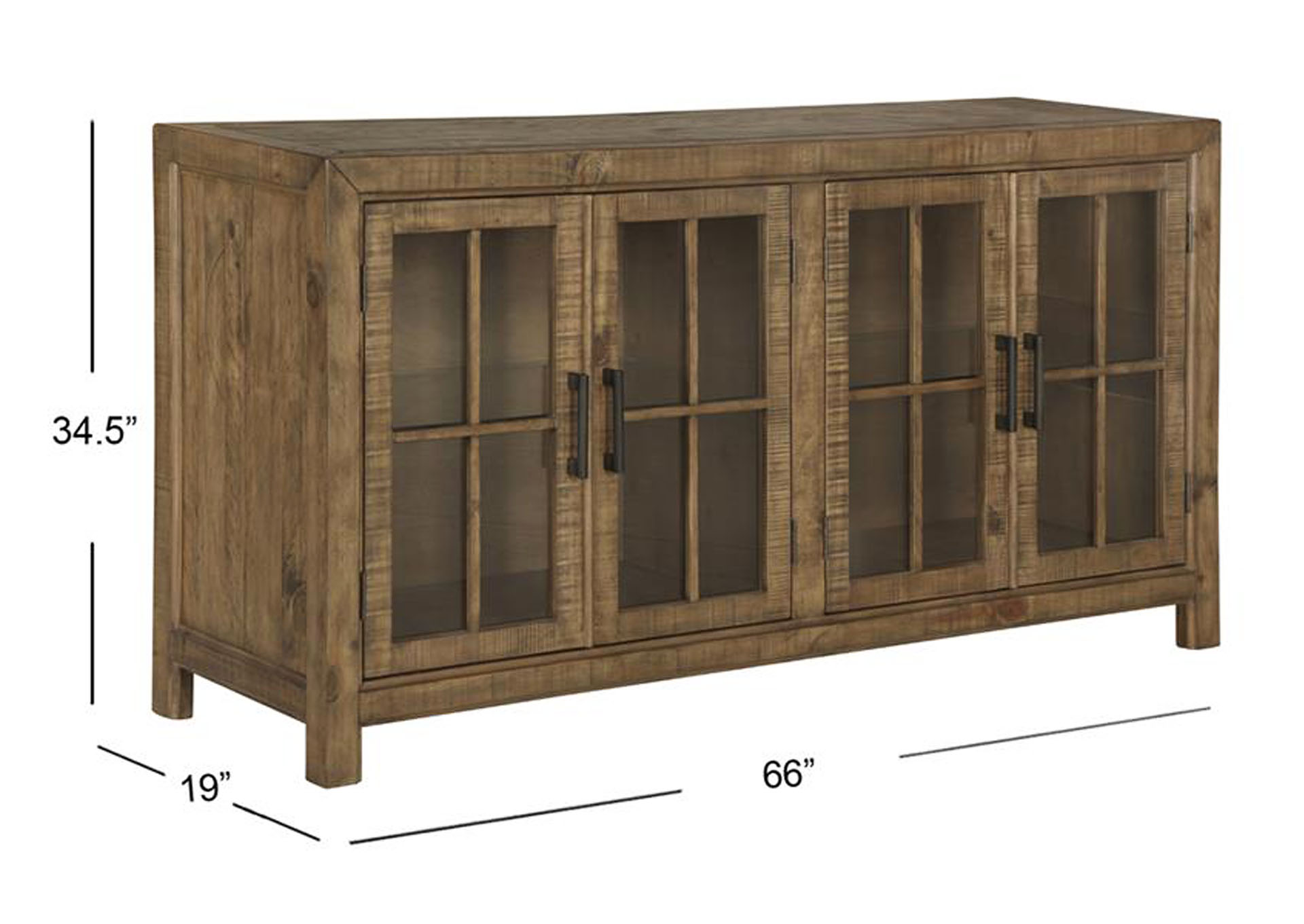 Willoughby Weathered Barley Buffet Curio Cabinet,Magnussen