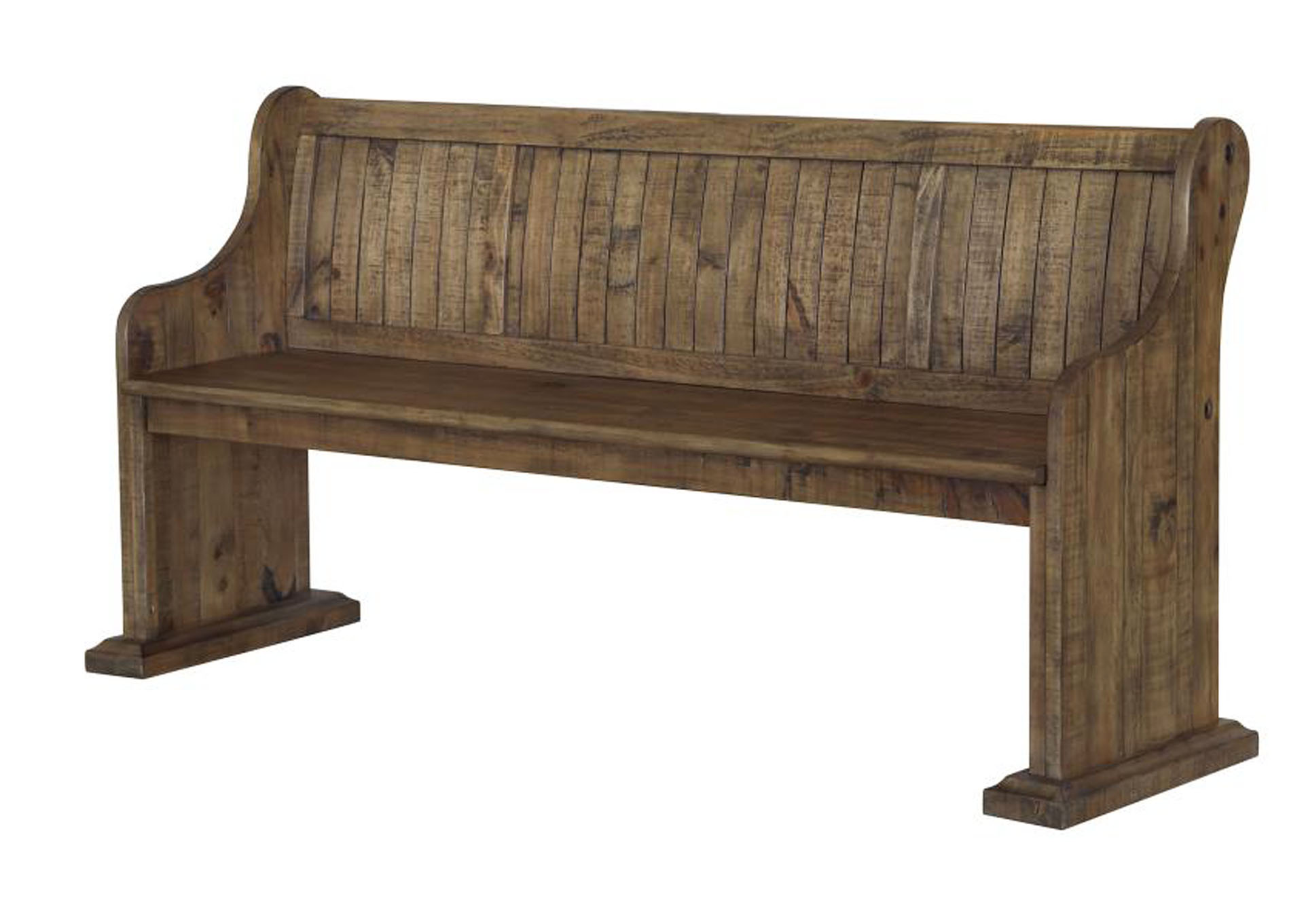 Willoughby Weathered Barley Bench w/Back,Magnussen