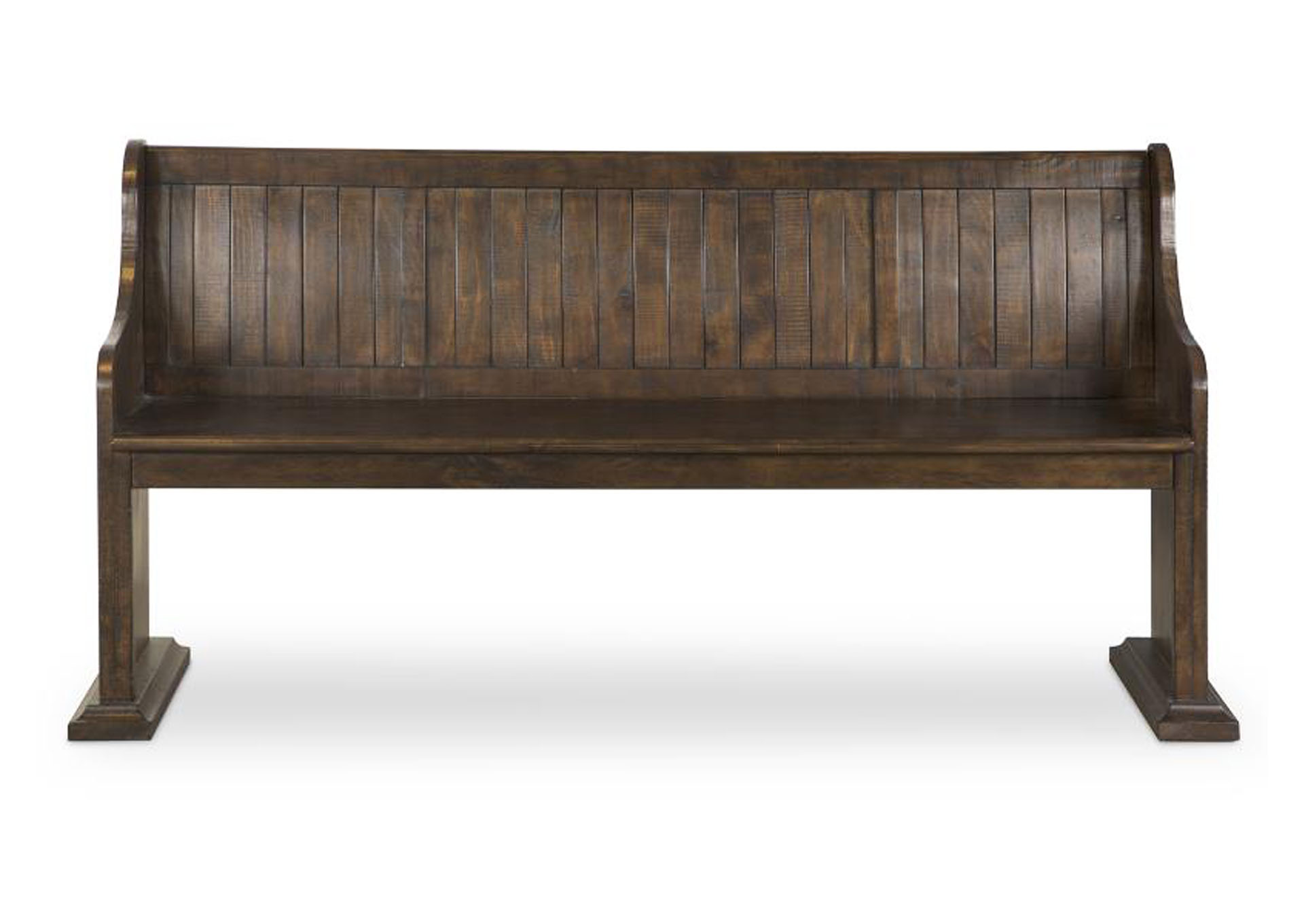 St. Claire Rustic Pine Bench w/Back,Magnussen