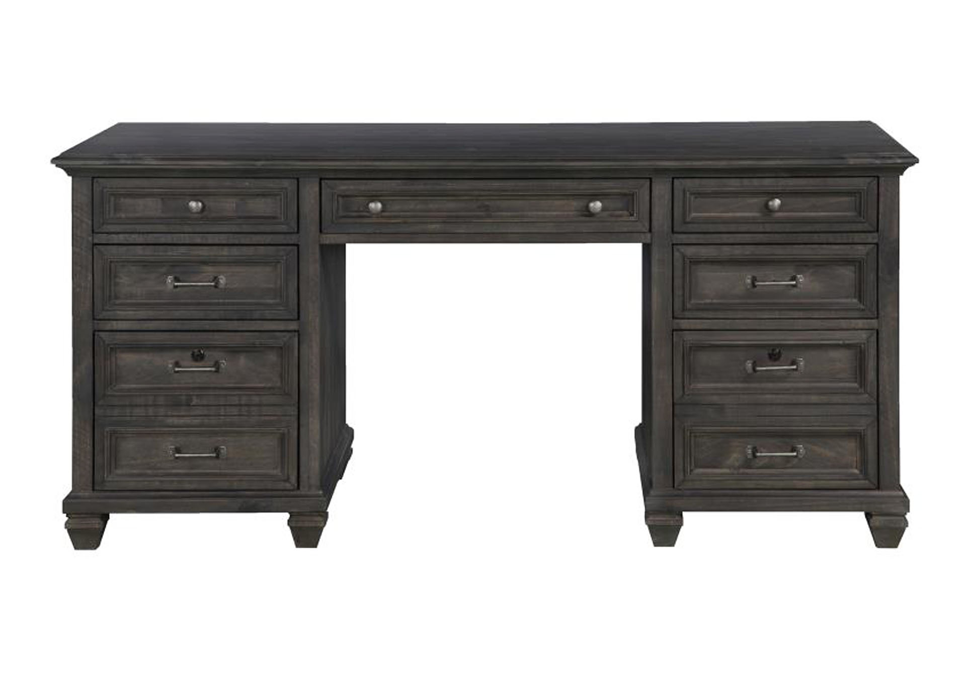 Sutton Place Weathered Charcoal Executive Desk,Magnussen