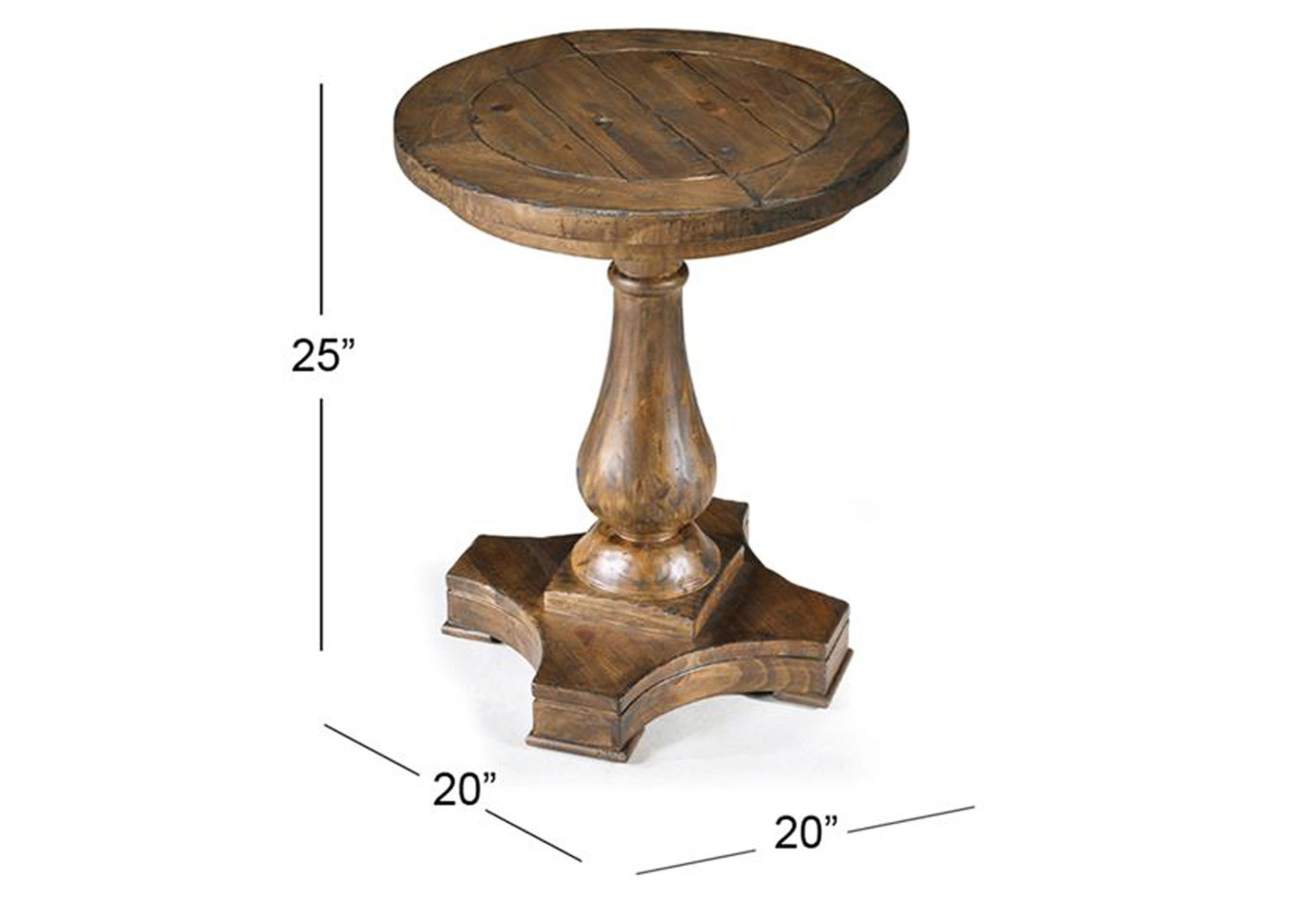 Densbury Natural pine Round Accent End Table,Magnussen