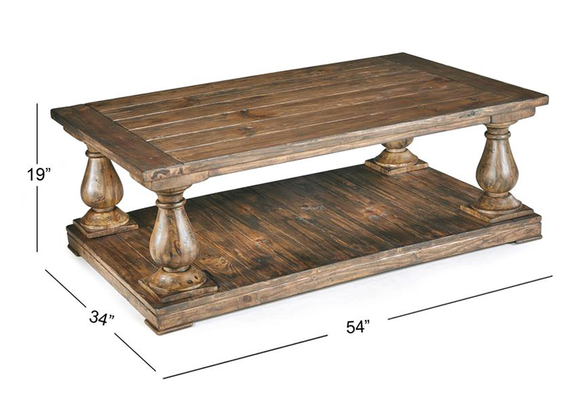 Densbury Natural pine Rectangular Cocktail Table,Magnussen