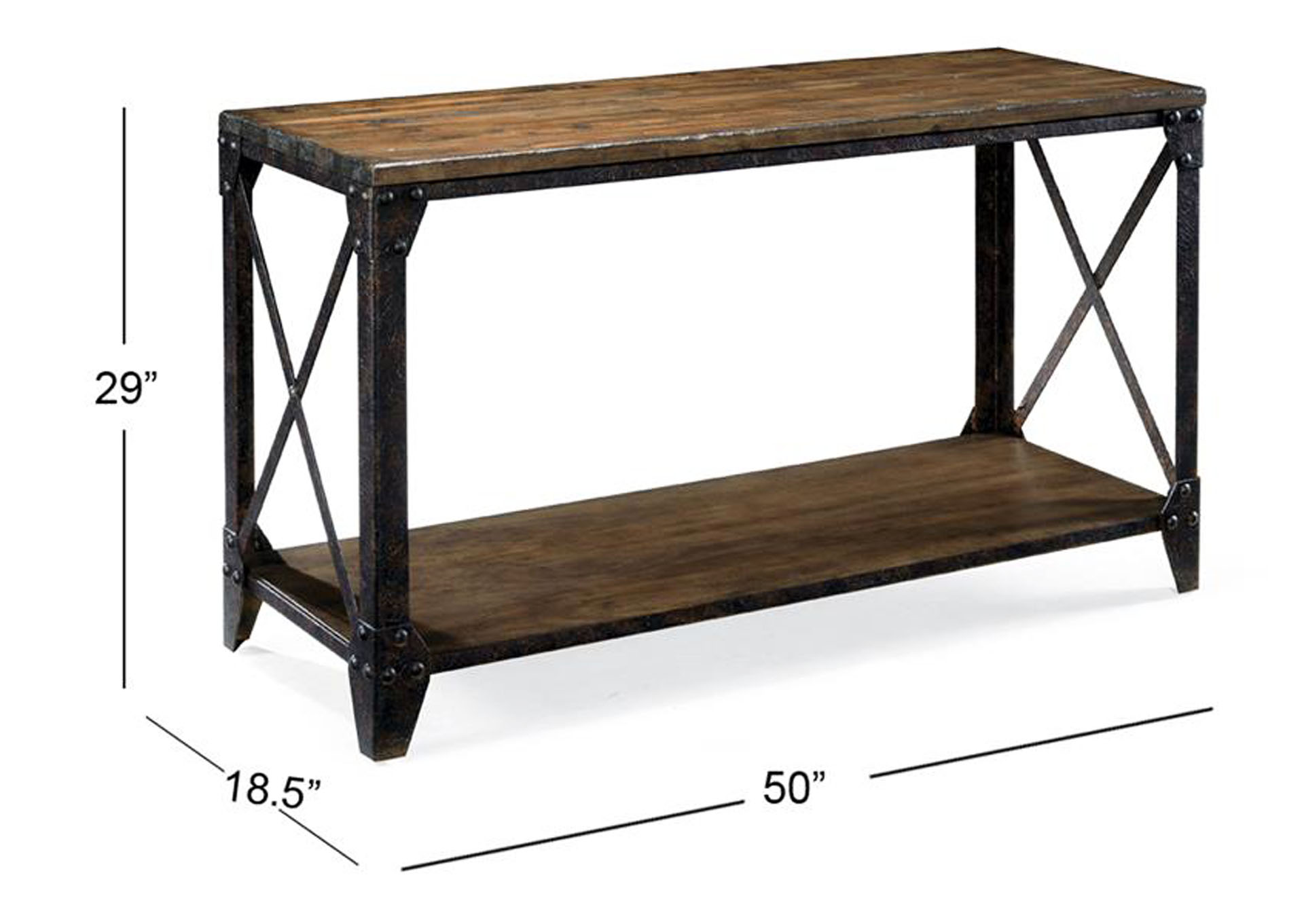 Pinebrook Distressed Natural Pine Rectangular Sofa Table,Magnussen