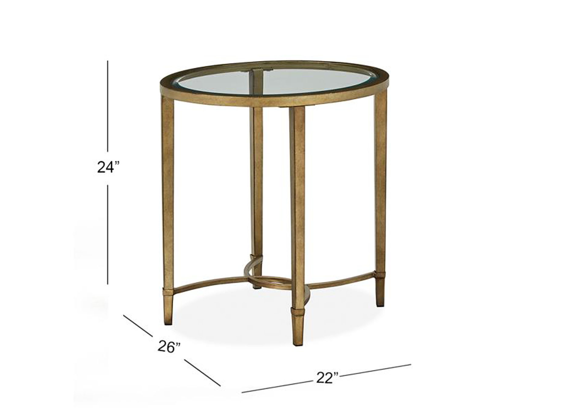 Copia Antique Silver Oval End Table,Magnussen