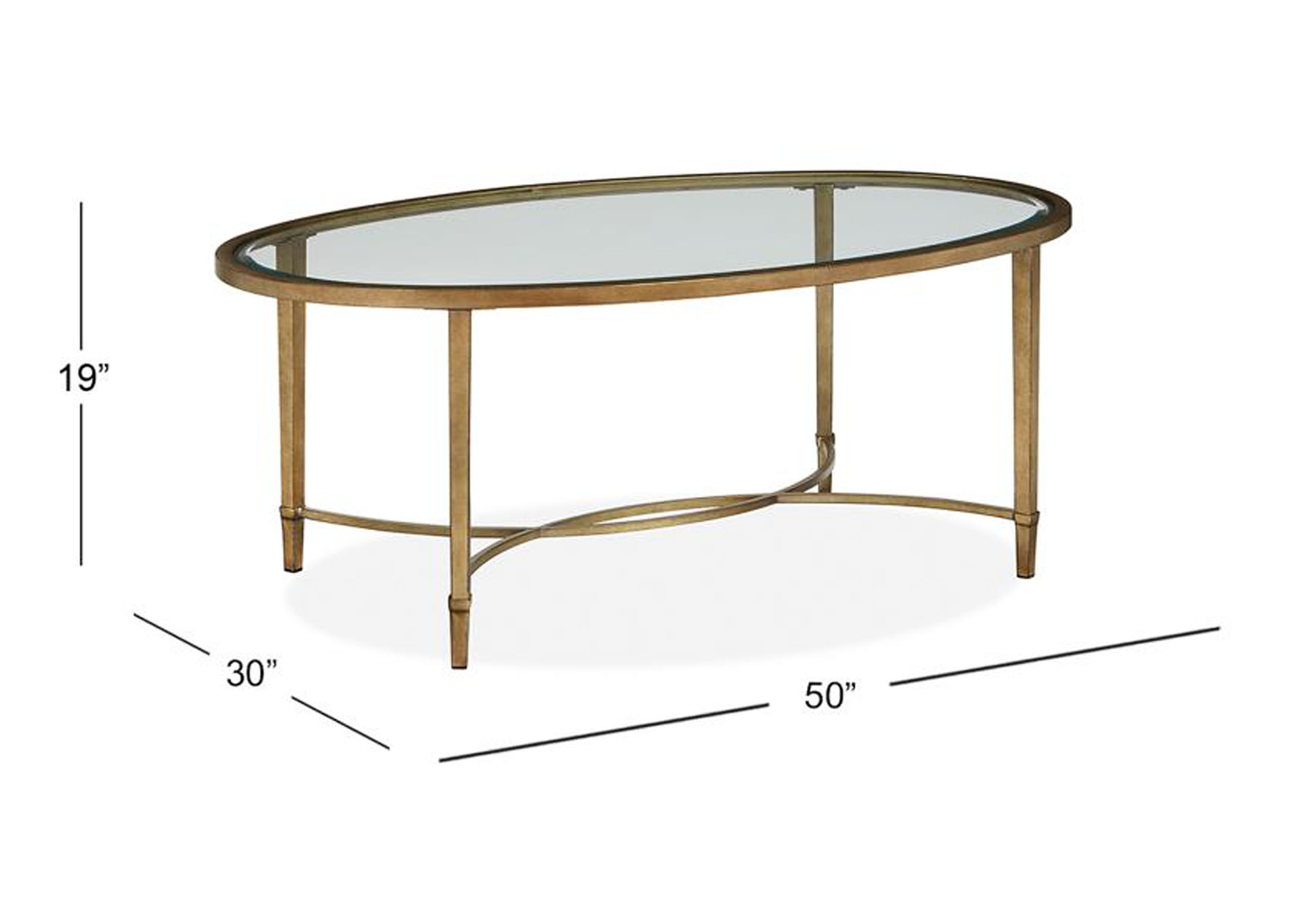Copia Antique Silver Oval Cocktail Table,Magnussen