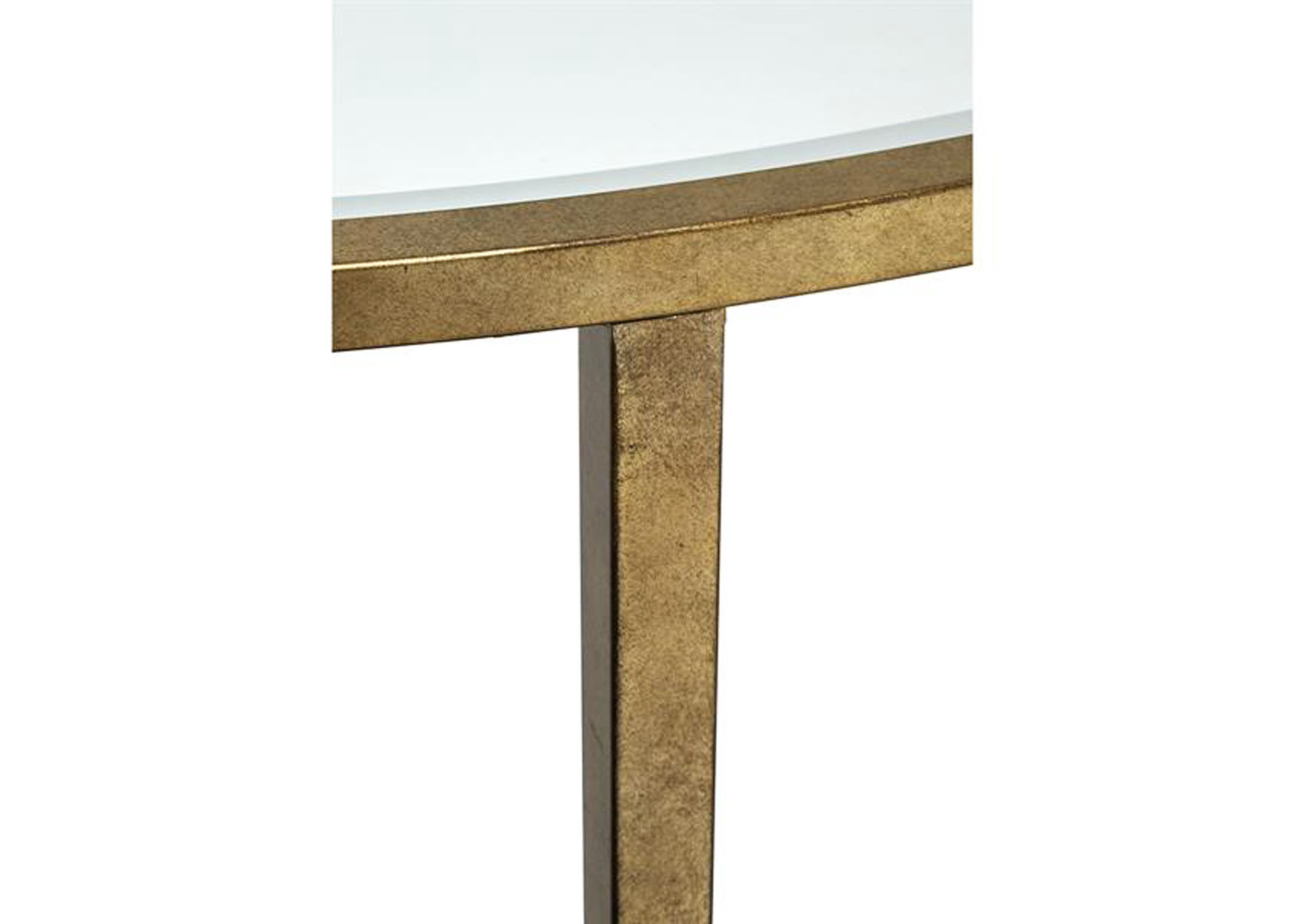 Copia Antique Silver Demilune Sofa Table,Magnussen