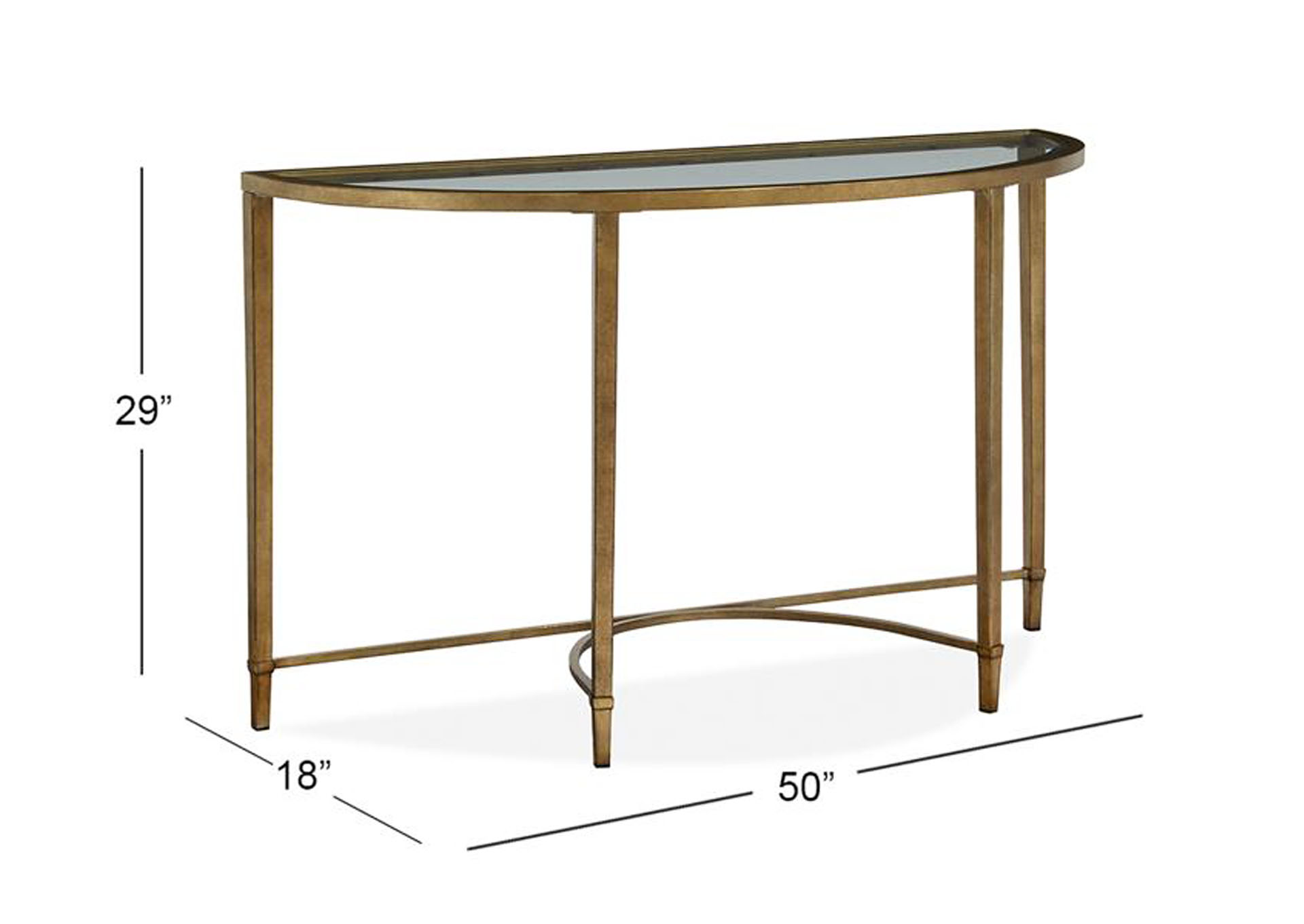Copia Antique Silver Demilune Sofa Table,Magnussen