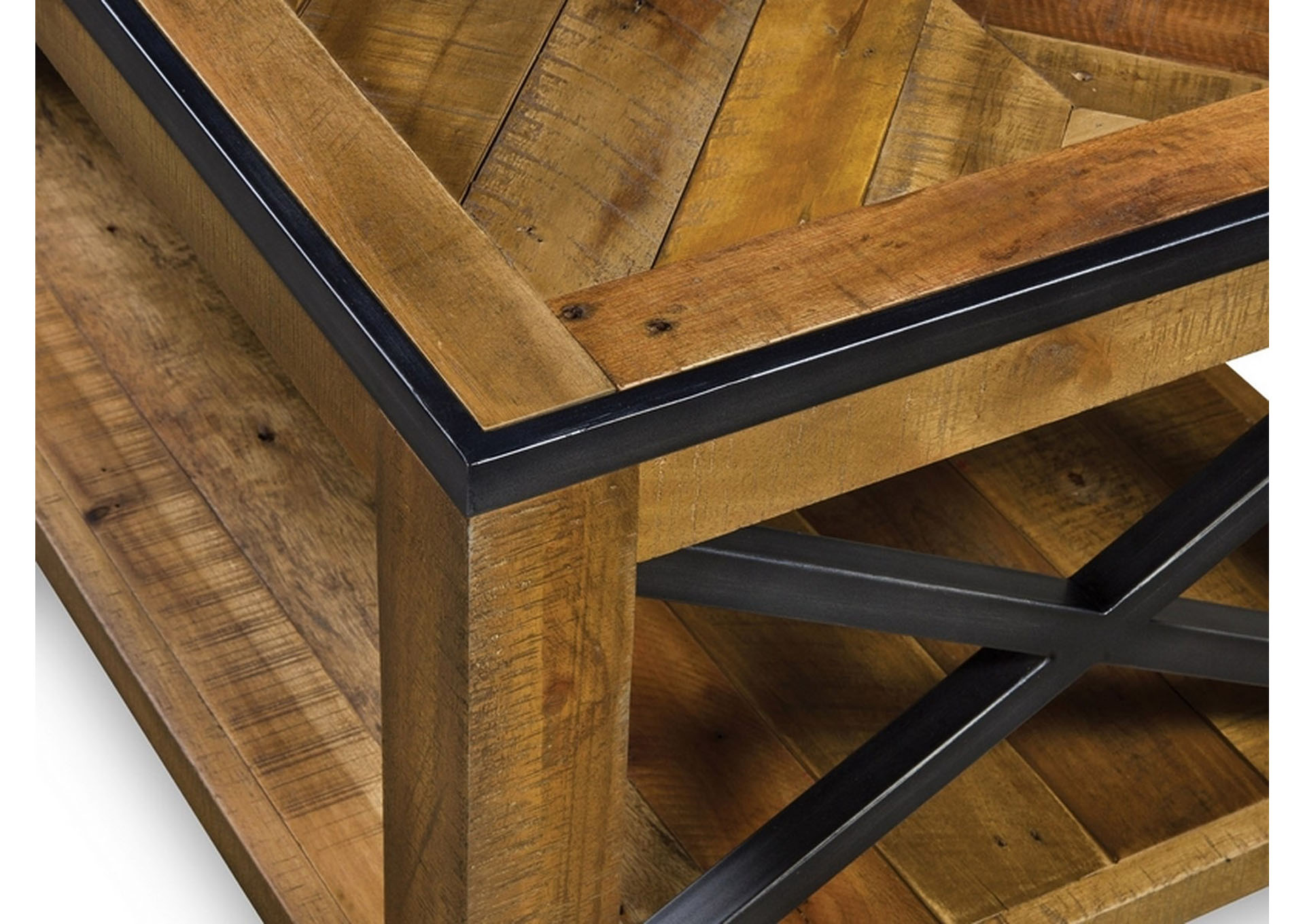 Penderton Natural Sienna Small Rectangular Cocktail Table (w/Casters),Magnussen