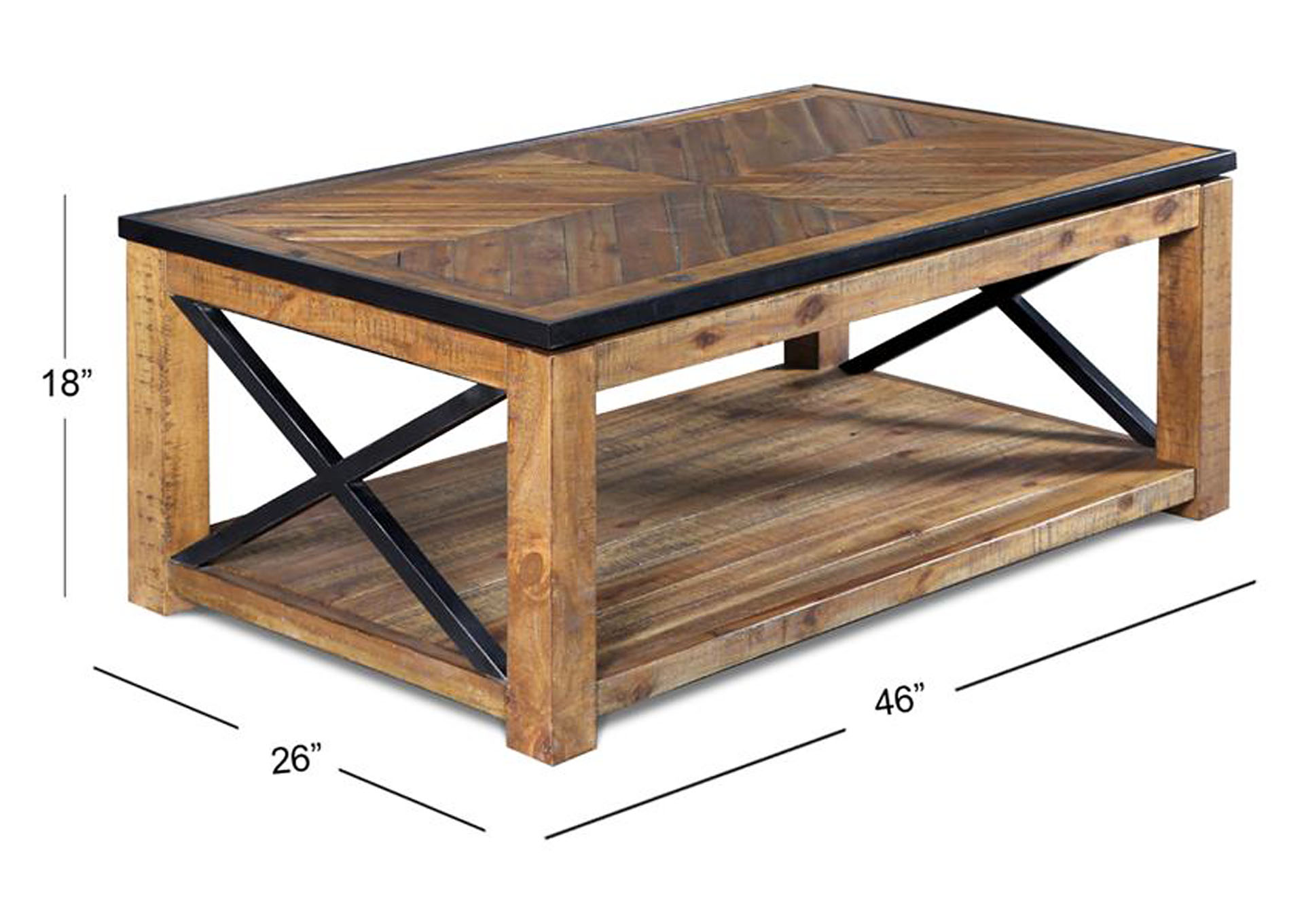 Penderton Natural Sienna Lift Top Cocktail Table (w/Casters),Magnussen