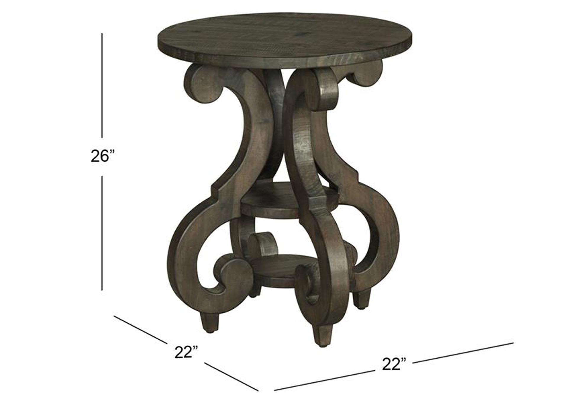 Bellamy Peppercorn Round Accent End Table,Magnussen