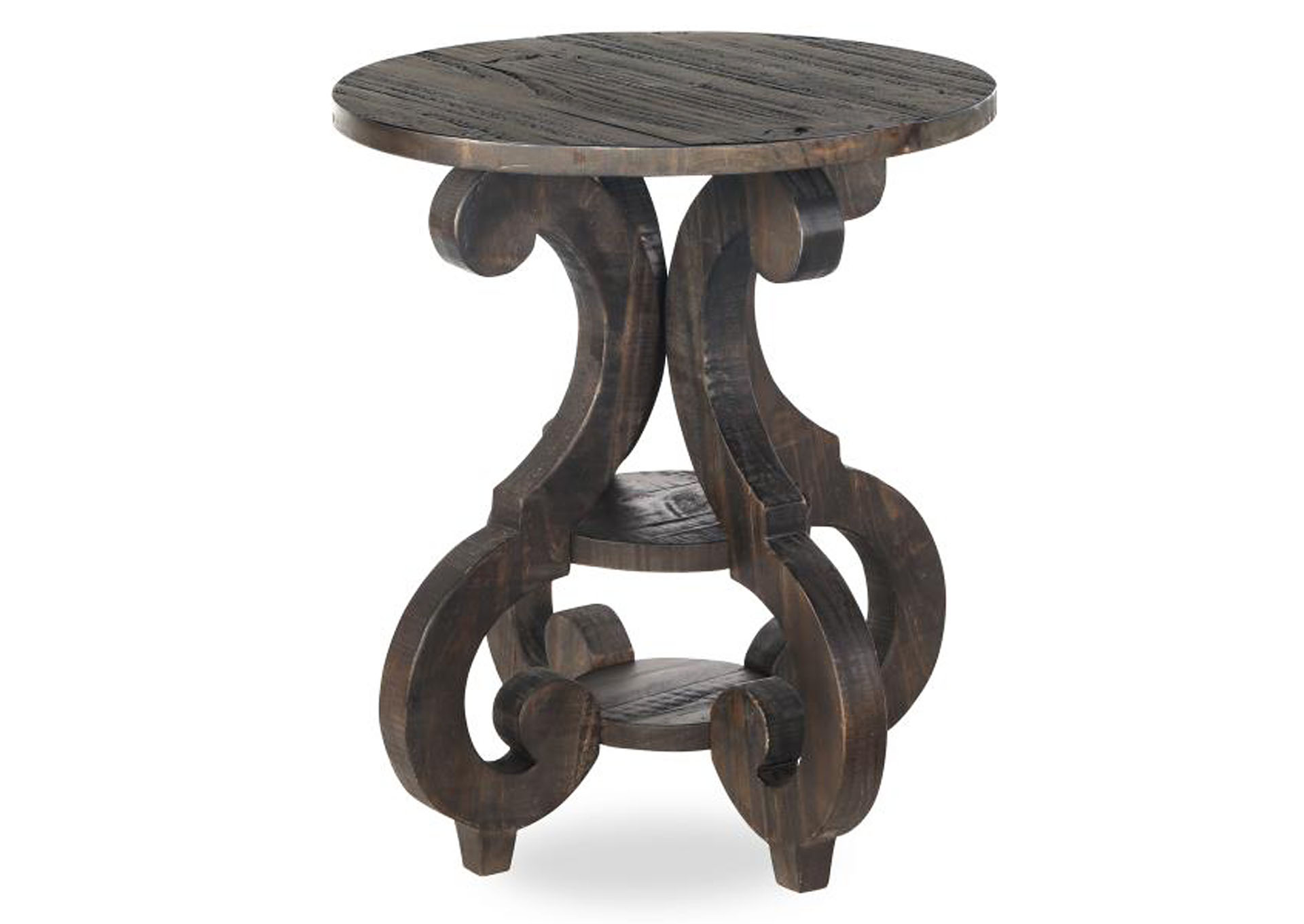 Bellamy Peppercorn Round Accent End Table,Magnussen