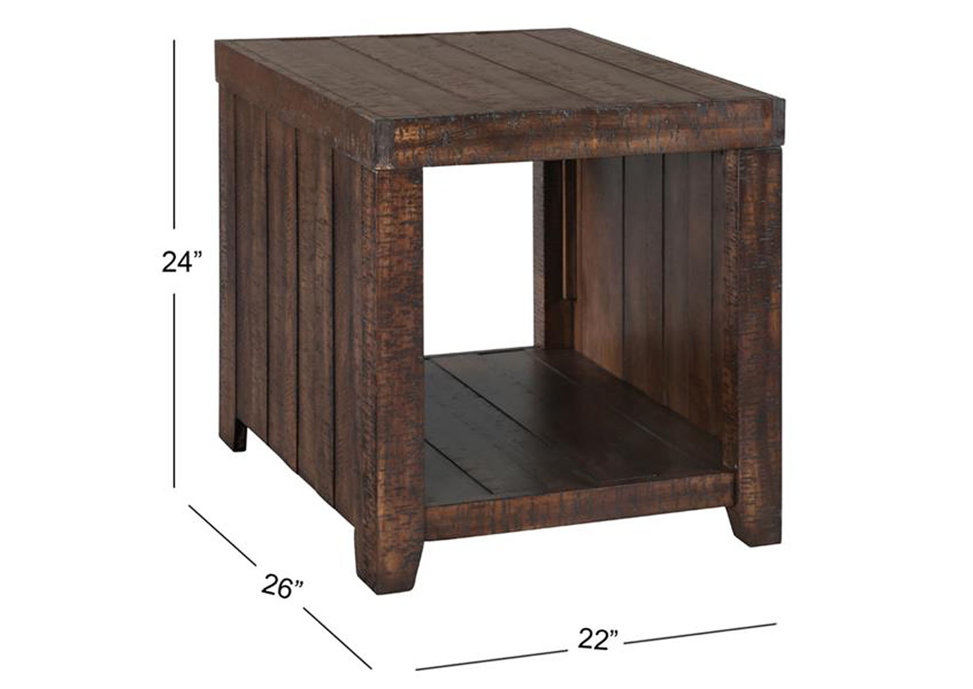 Caitlyn Dark Poplar Rectangular End Table,Magnussen