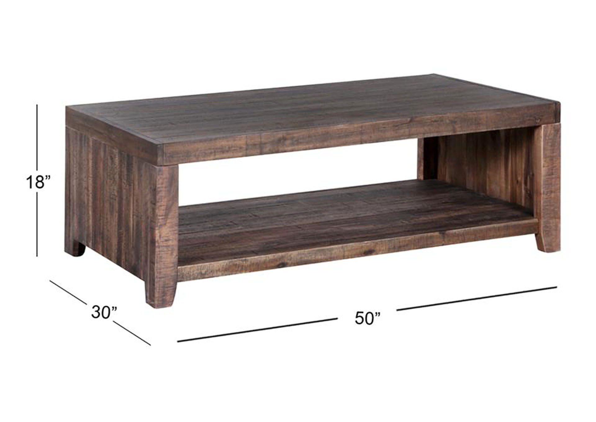 Caitlyn Dark Poplar Rectangular Cocktail Table (w/Casters),Magnussen