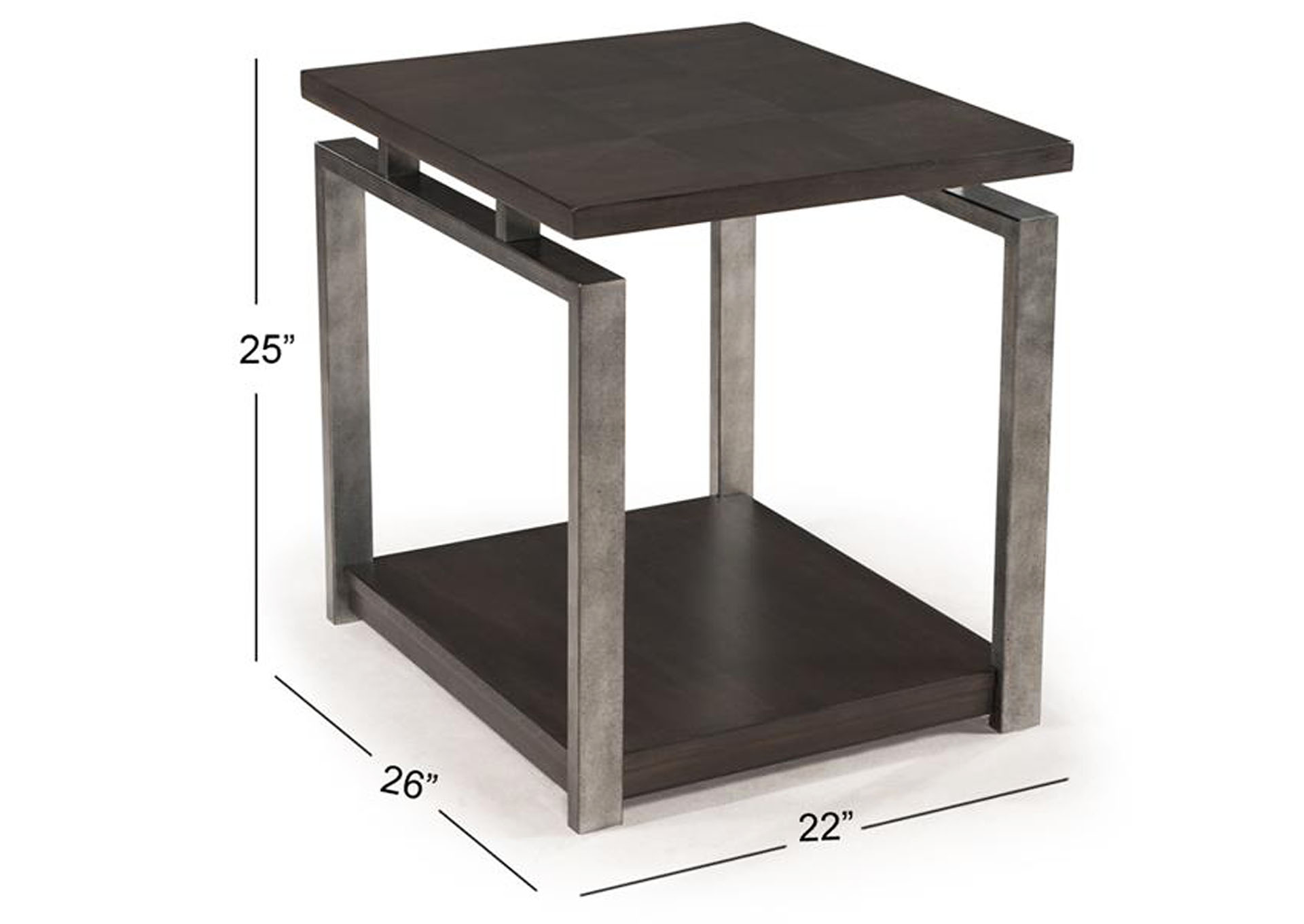 Alton Platinum Charcoal Rectangular End Table,Magnussen