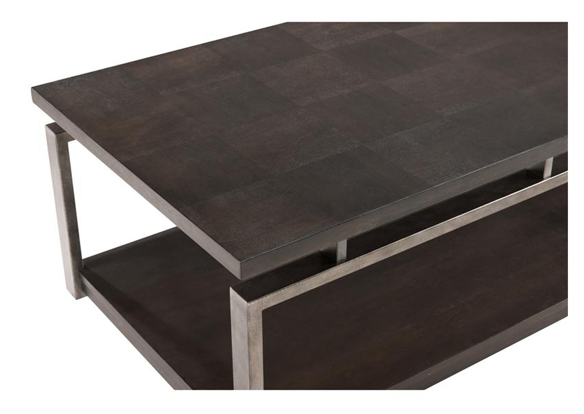 Alton Platinum Charcoal Rectangular Cocktail Table (w/Casters),Magnussen