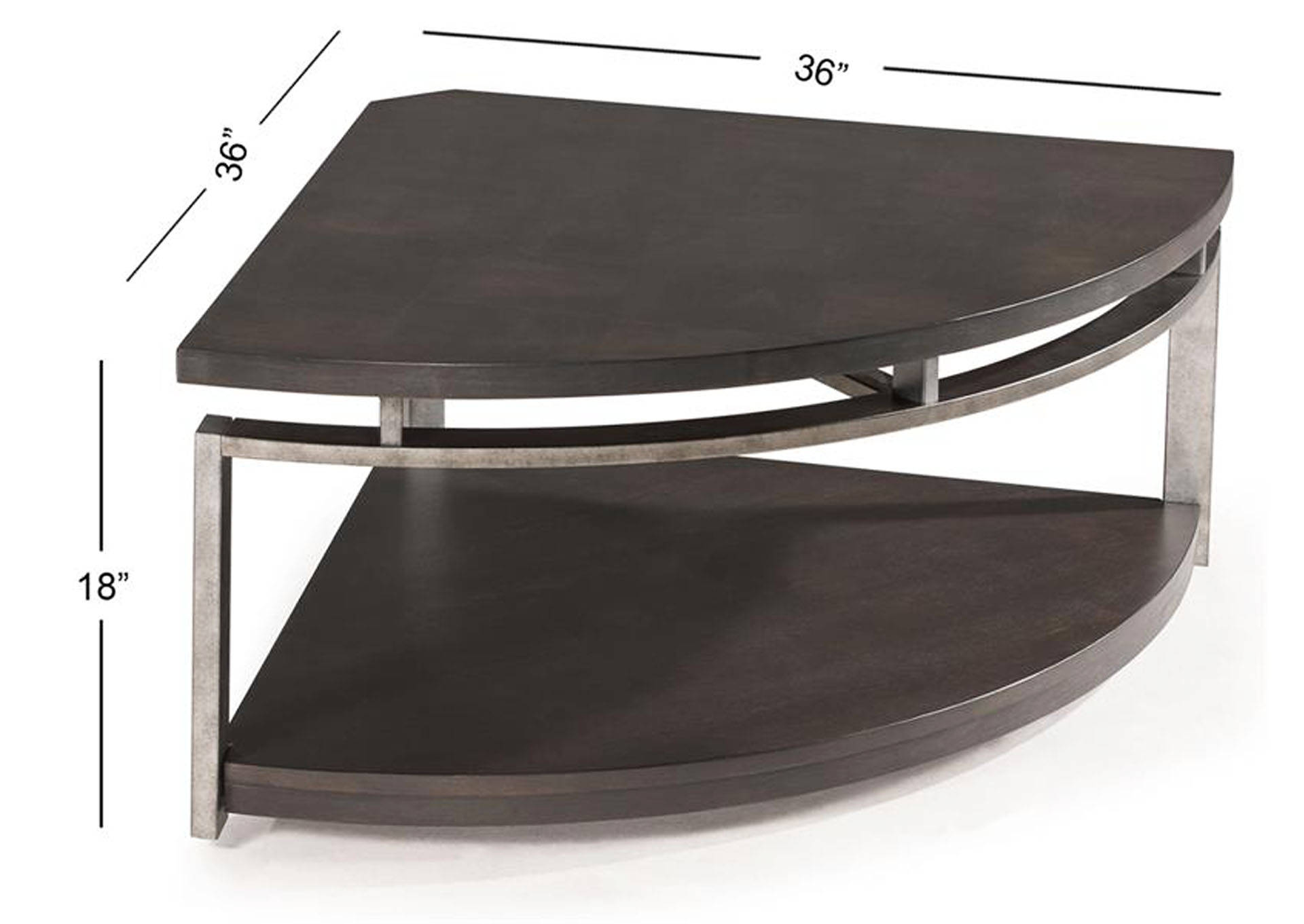 Alton Platinum Charcoal Pie Shaped Cocktail Table (w/Casters),Magnussen
