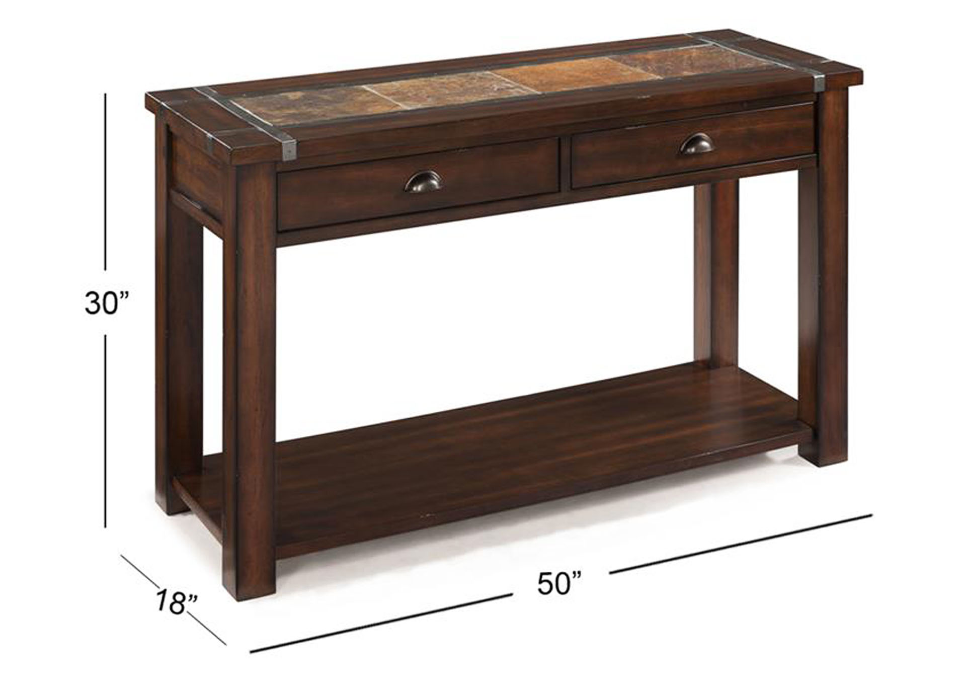 Roanoke Cherry & Slate Rectangular Sofa Table,Magnussen