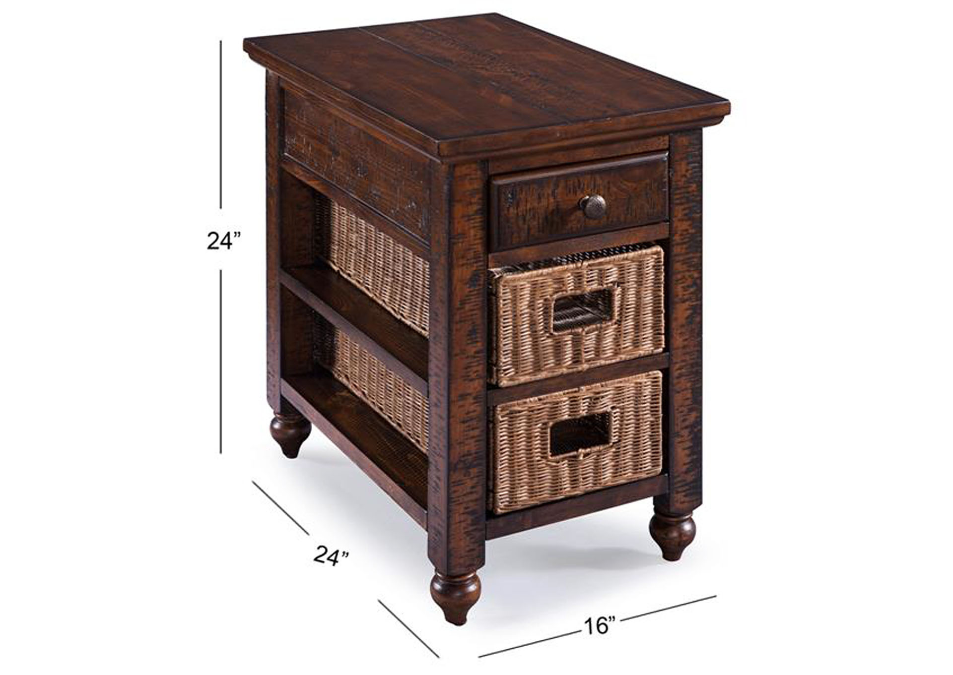 Cottage Lane Coffee Rectangular Chairside End Table,Magnussen