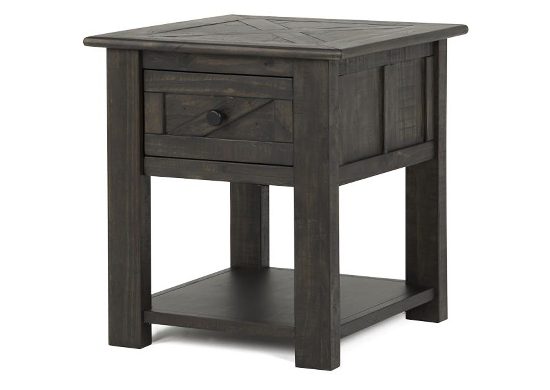 Garrett Weathered Charcoal Rectangular End Table,Magnussen
