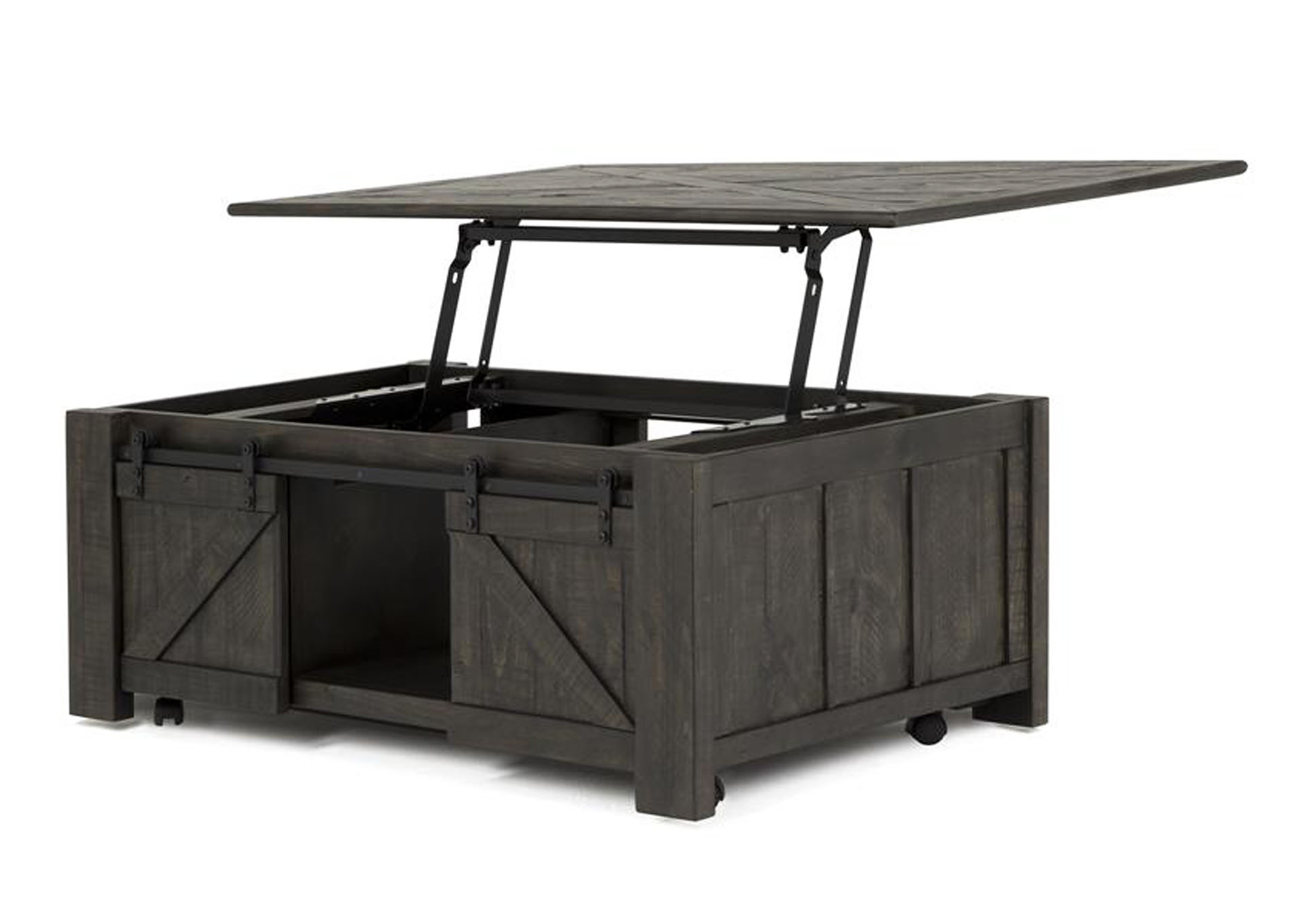 Garrett Weathered Charcoal Rectangular Lift Top Cocktail Table w/Casters,Magnussen