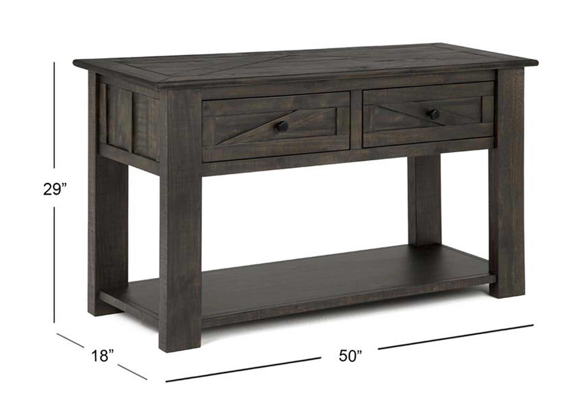 Garrett Weathered Charcoal Rectangular Sofa Table,Magnussen