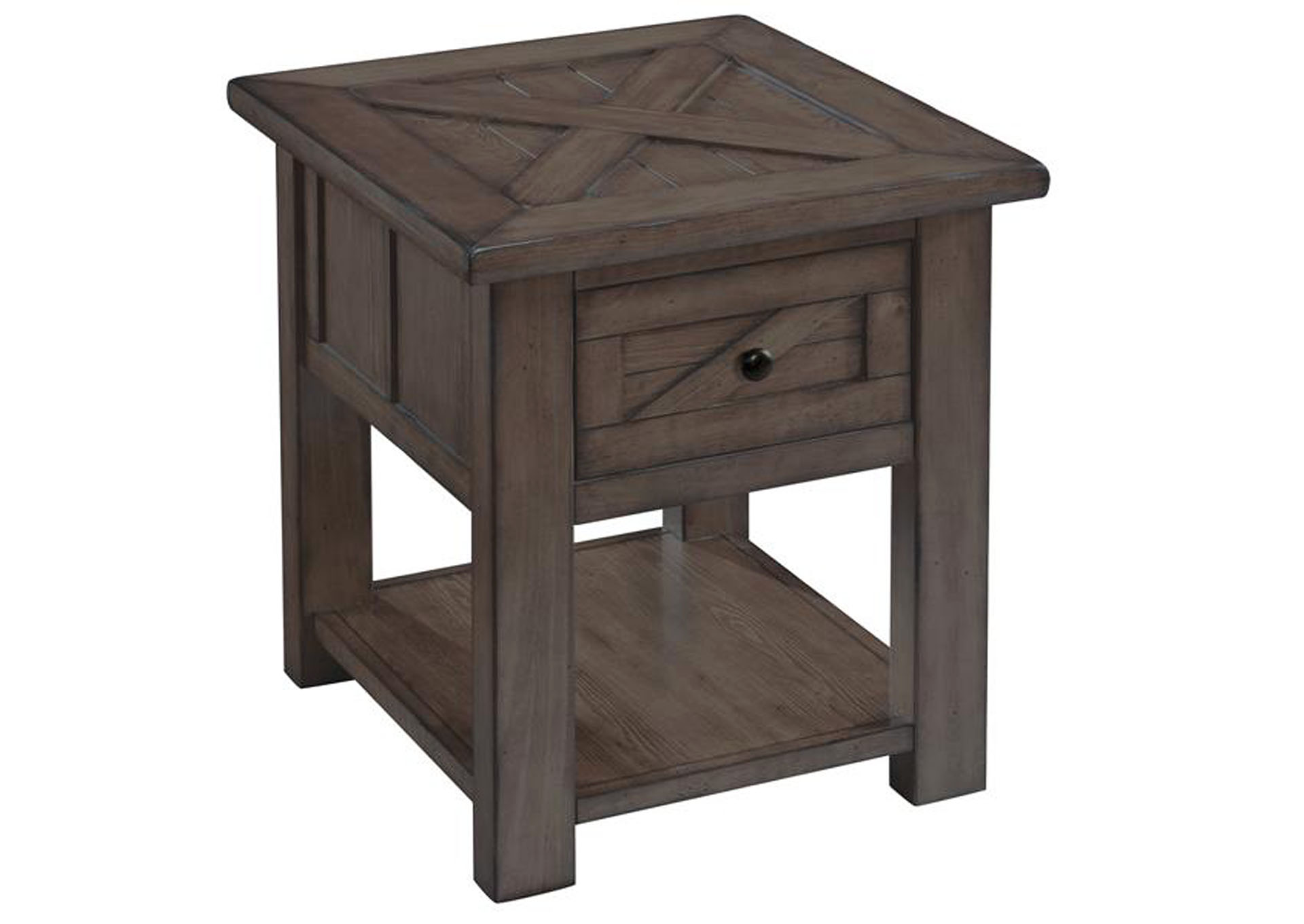 Fraser Rustic pine Rectangular End Table,Magnussen