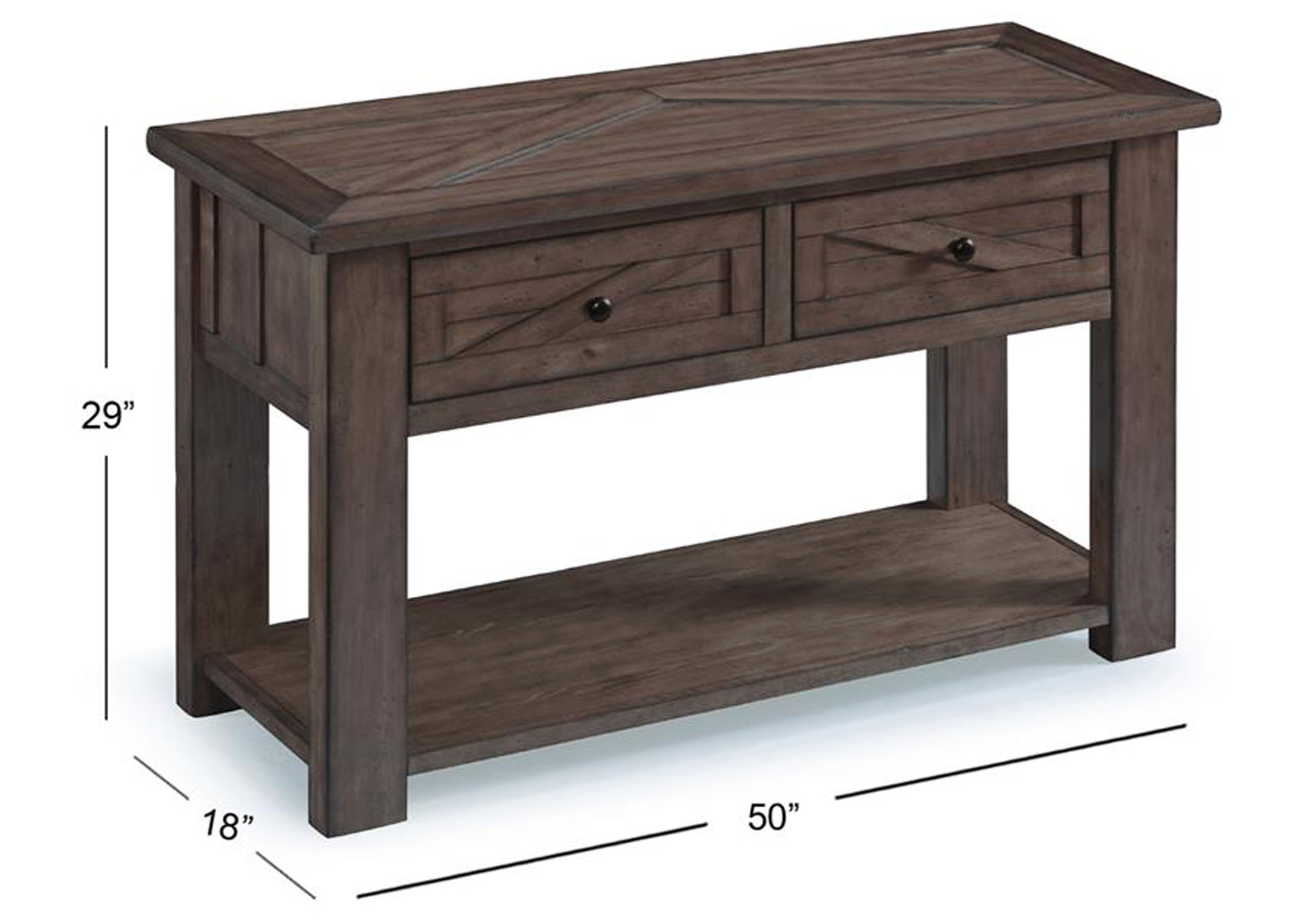 Fraser Rustic pine Rectangular Sofa Table,Magnussen