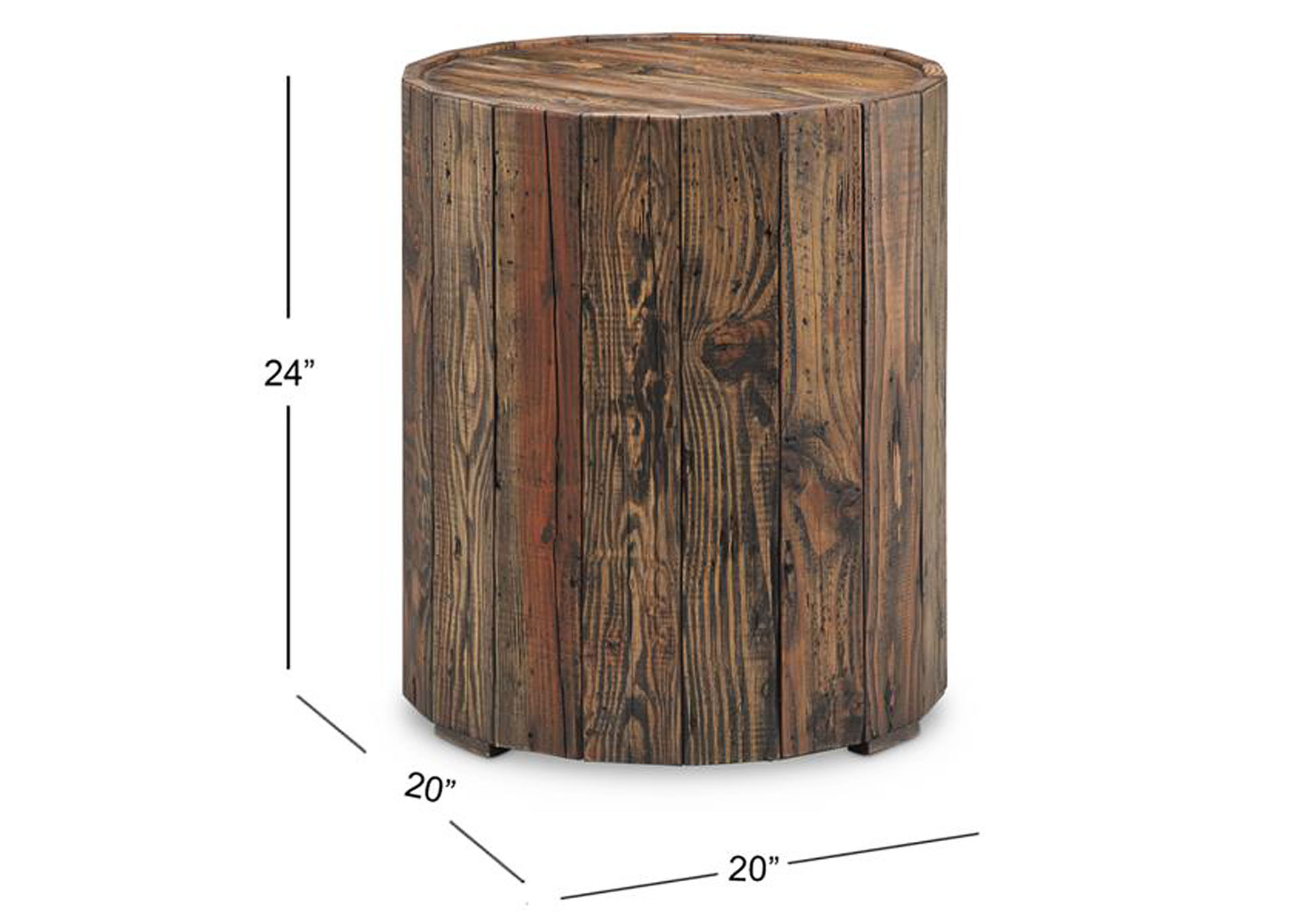 Dakota Rustic Pine Round End Table,Magnussen