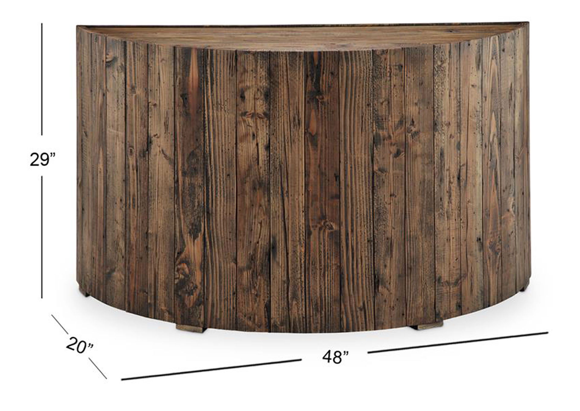 Dakota Rustic Pine Demilune Sofa Table,Magnussen