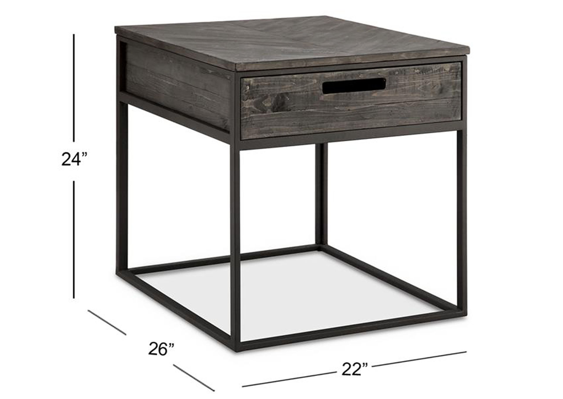 Claremont Weathered Charcoal Rectangular End Table,Magnussen