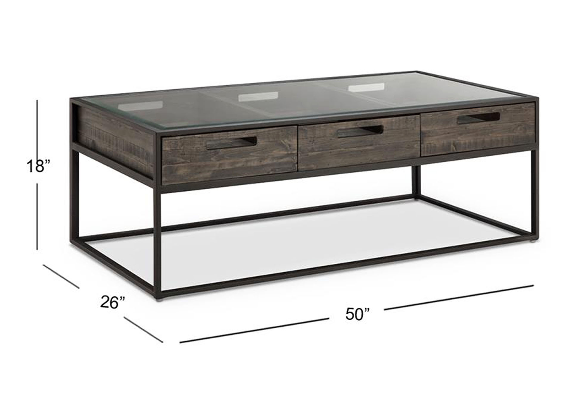 Claremont Weathered Charcoal Rectangular Cocktail Table,Magnussen
