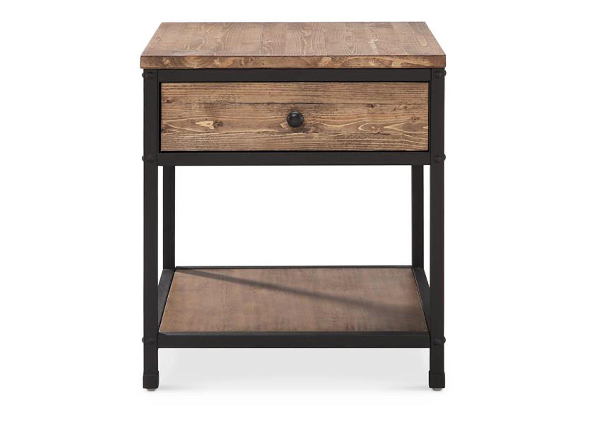 Maguire Pine & Black Square End Table,Magnussen