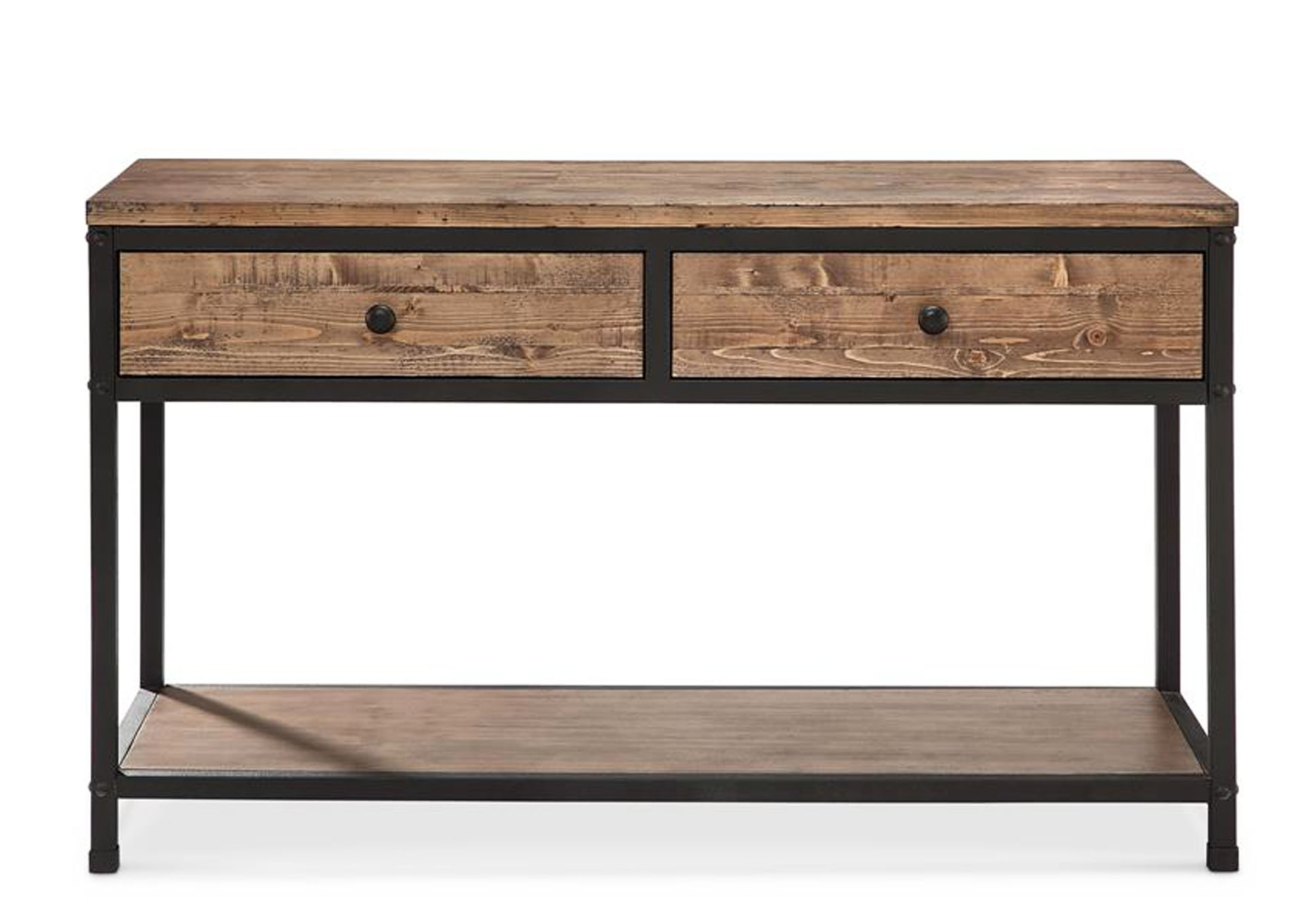 Maguire Pine & Black Rectangular Sofa Table,Magnussen
