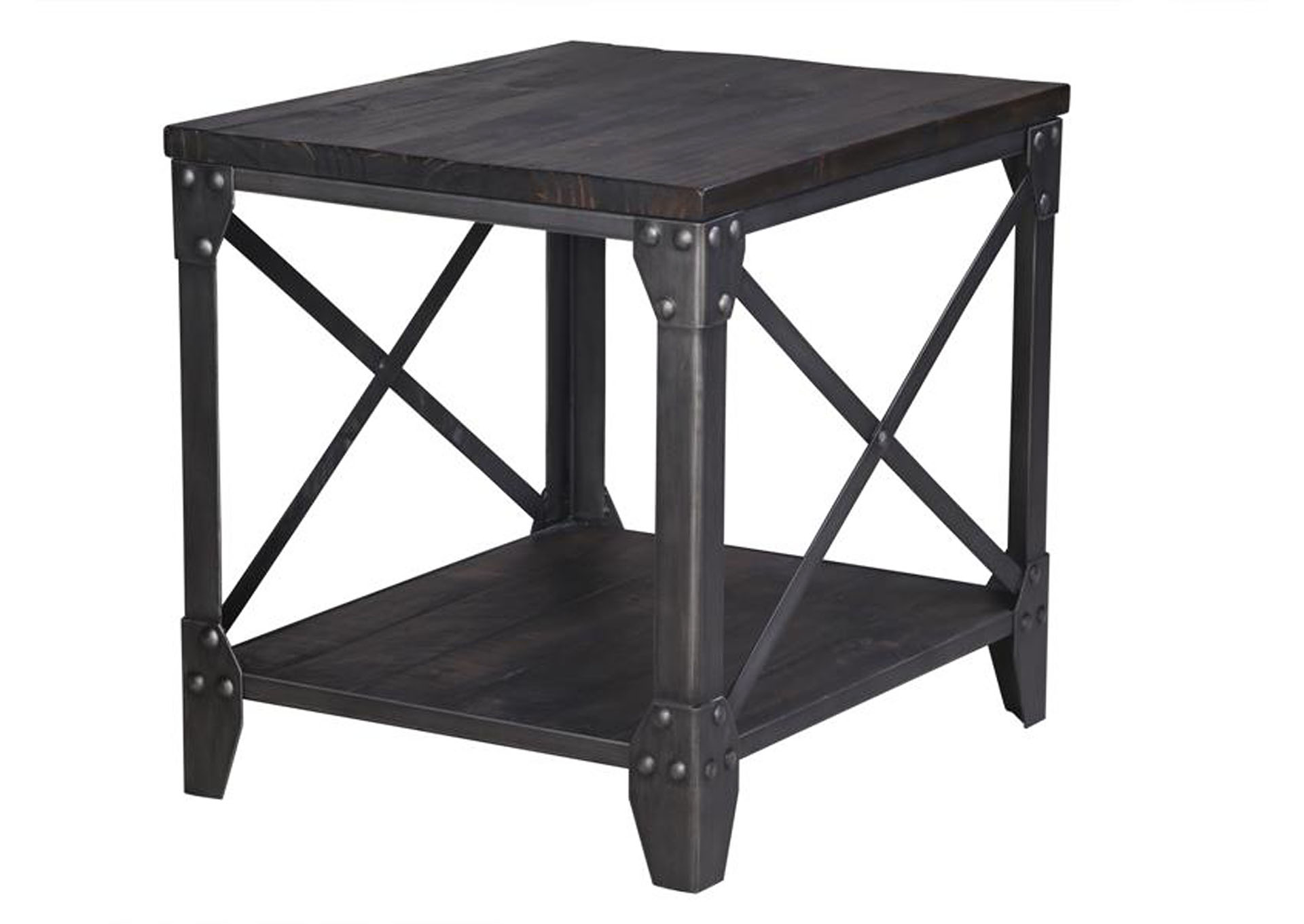 Milford Weathered Charcoal Rectangular End Table,Magnussen