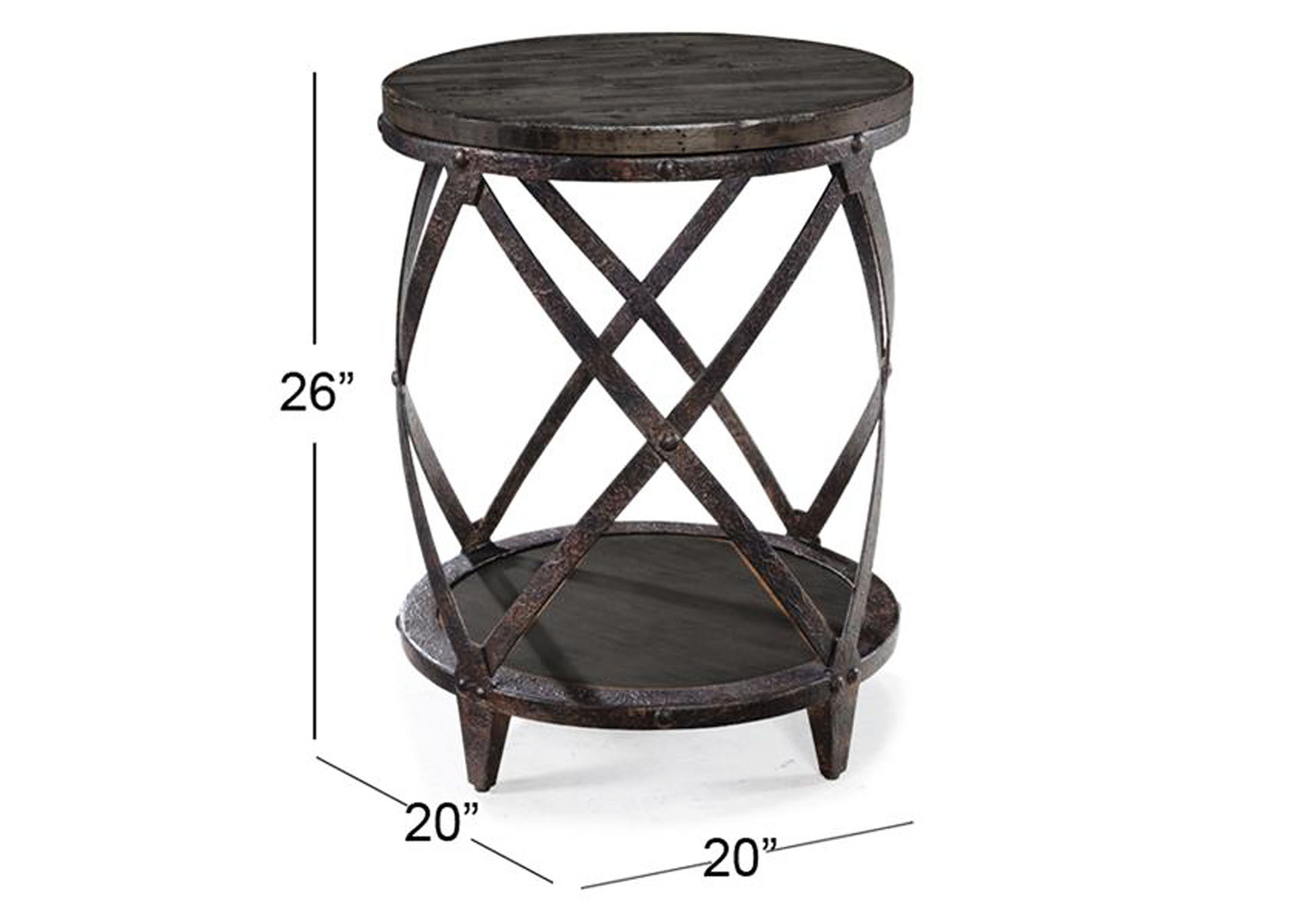 Milford Weathered Charcoal Round Accent Table,Magnussen