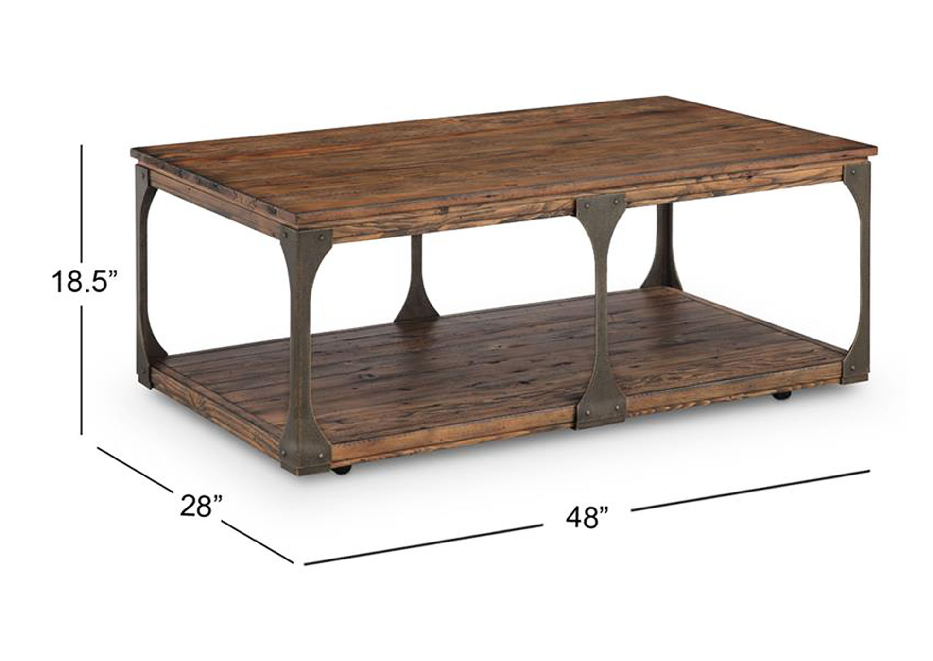 Montgomery Bourbon Rectangular Cocktail Table (w/Casters),Magnussen