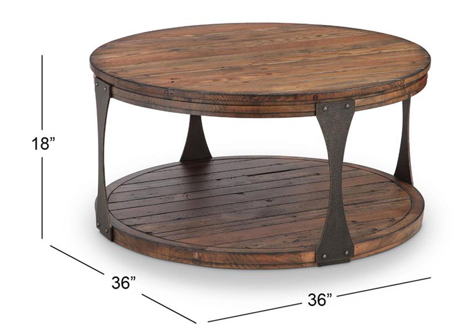 Montgomery Bourbon Round Cocktail Table w/Casters,Magnussen