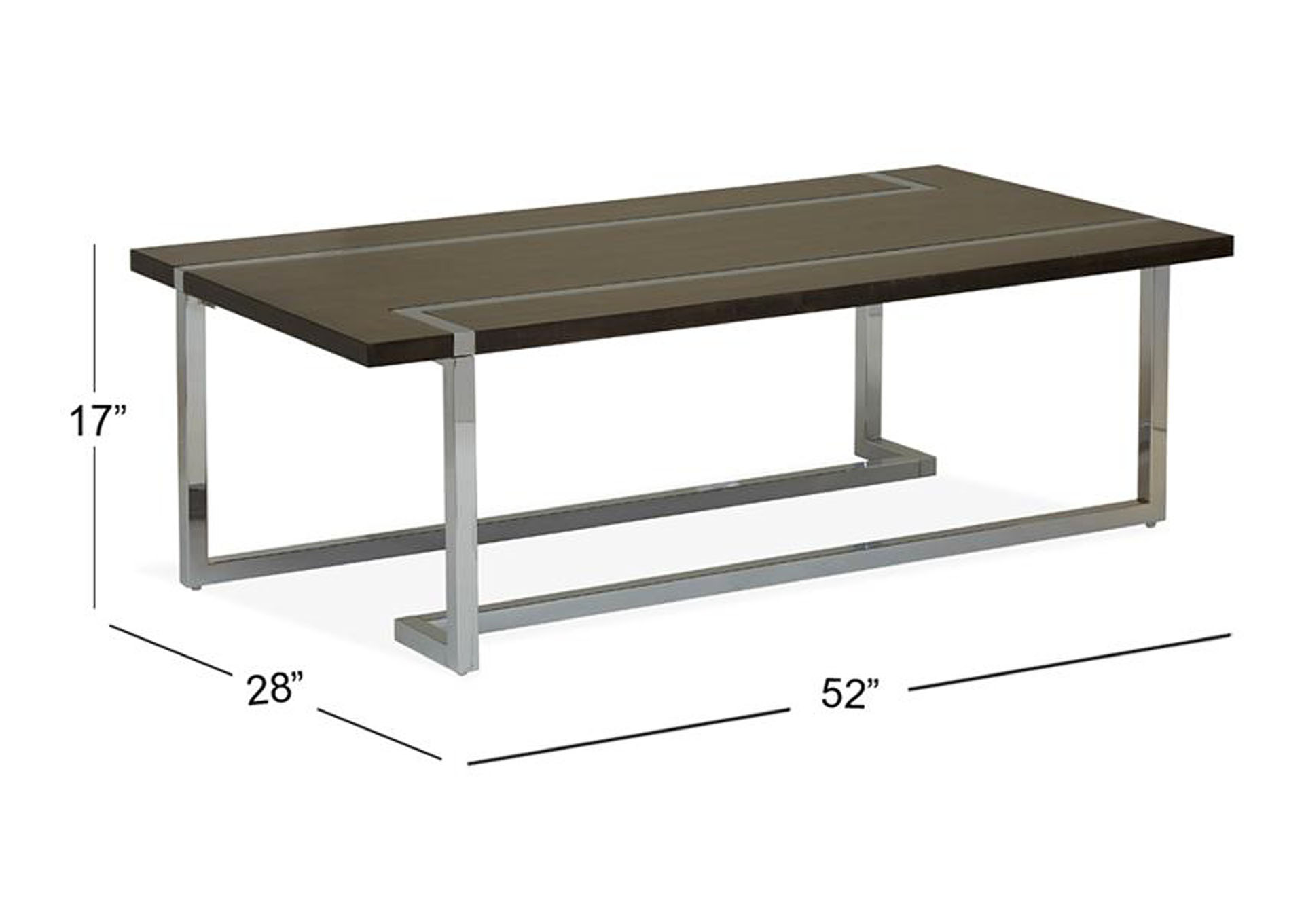 Kieran Brown & Chrome Rectangular Cocktail Table,Magnussen