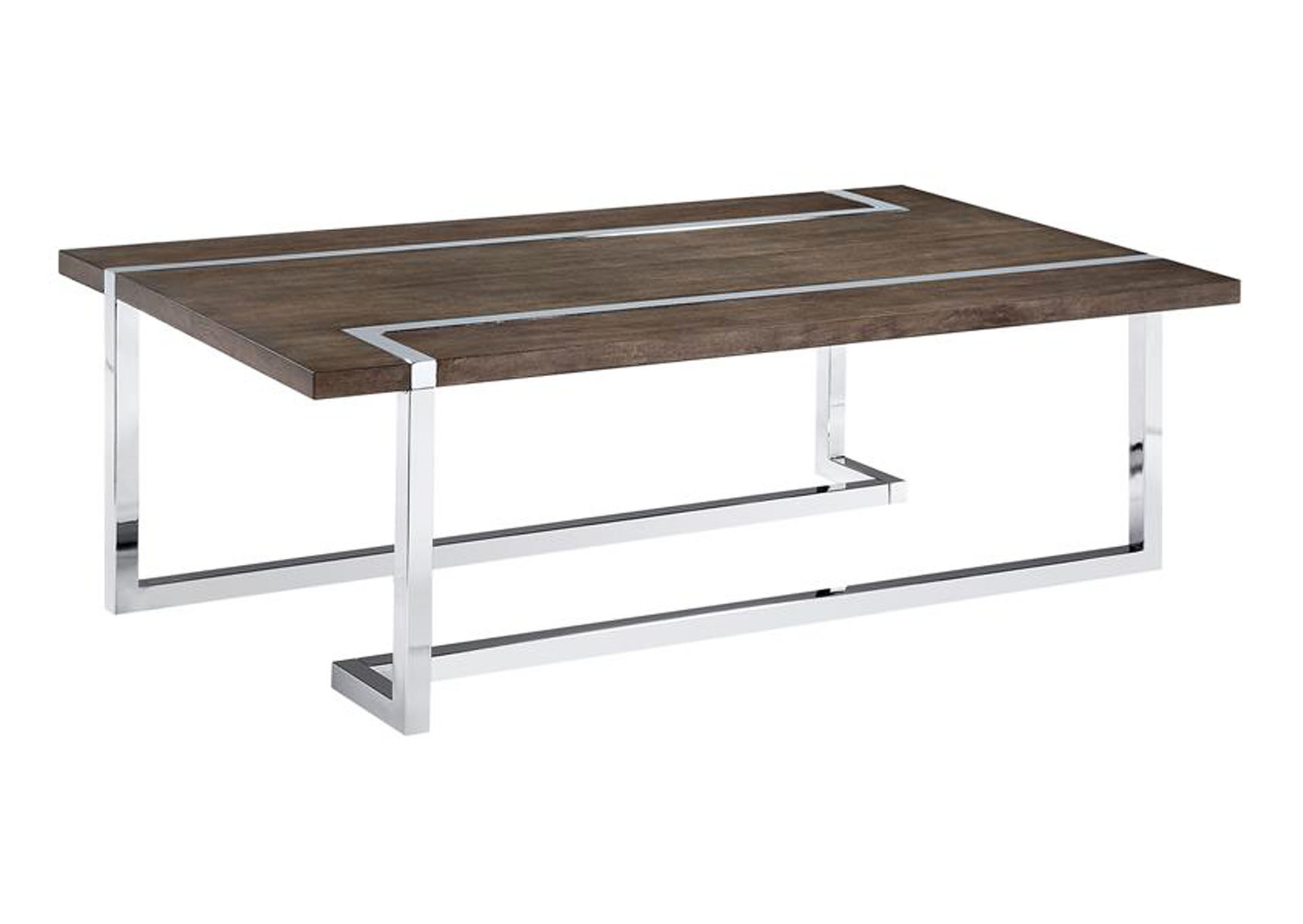 Kieran Brown & Chrome Rectangular Cocktail Table,Magnussen