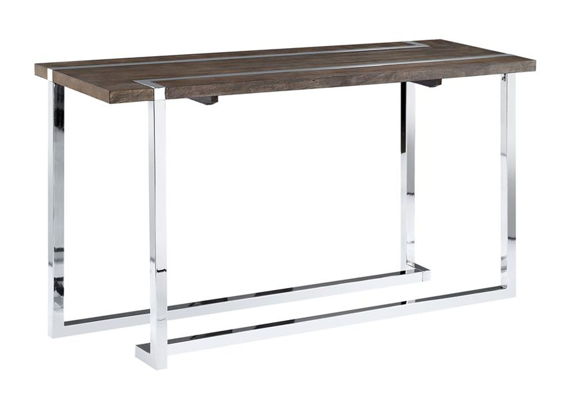 Kieran Brown & Chrome Rectangular Sofa Table,Magnussen