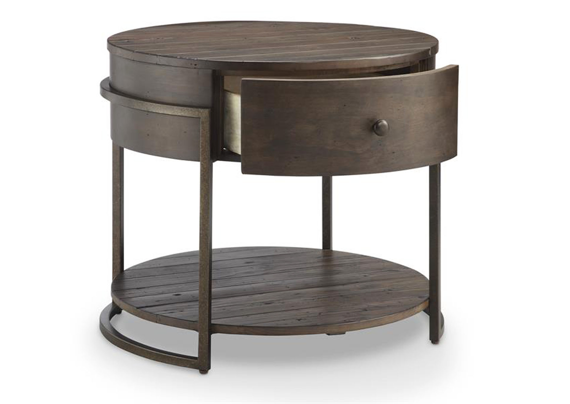 Kirkwood Dark Whiskey Round End Table,Magnussen