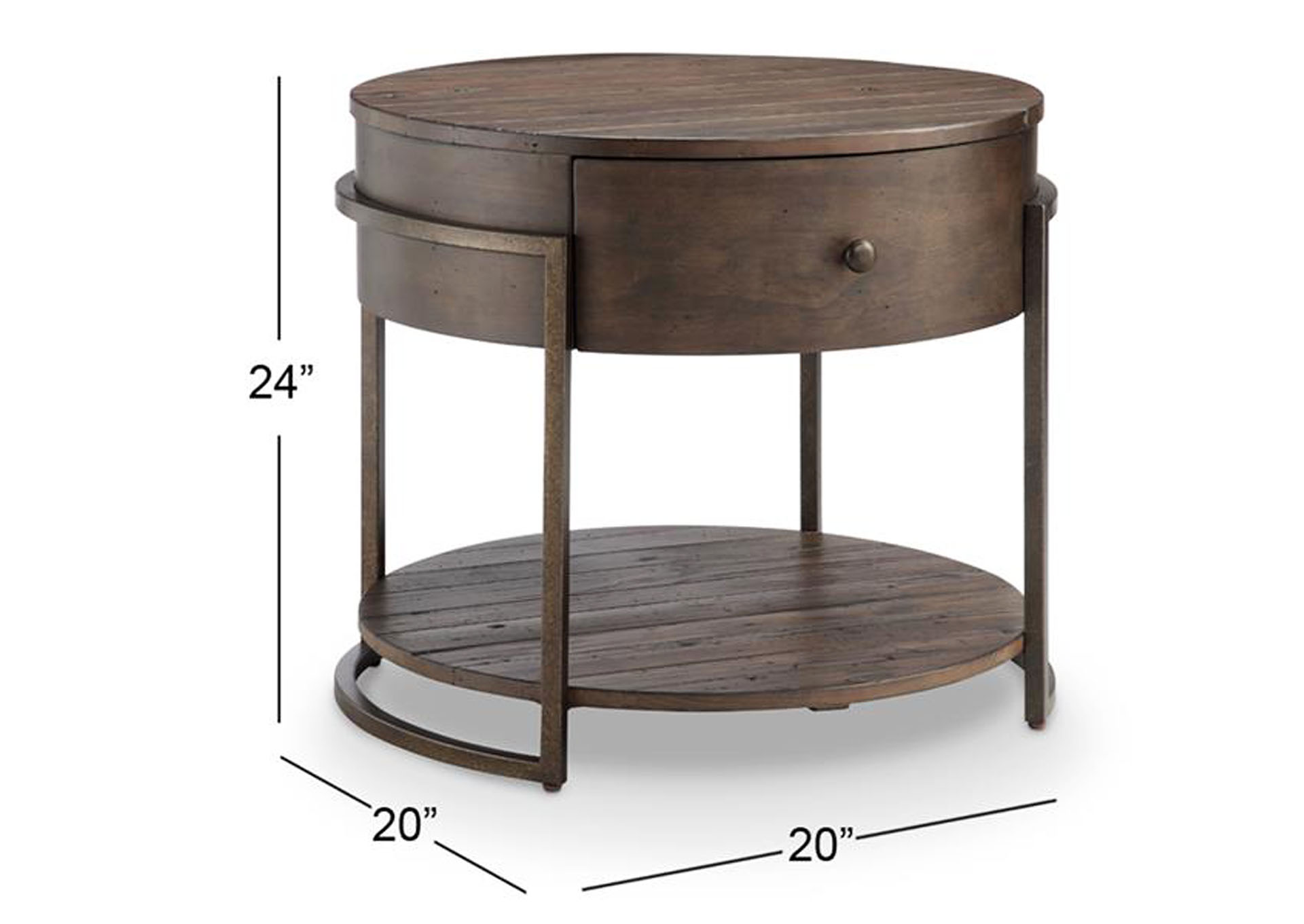 Kirkwood Dark Whiskey Round End Table,Magnussen