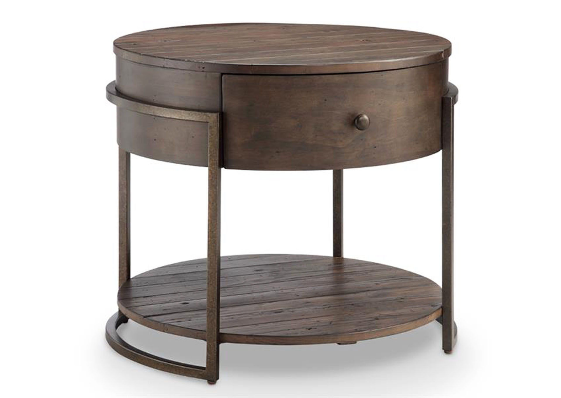 Kirkwood Dark Whiskey Round End Table,Magnussen